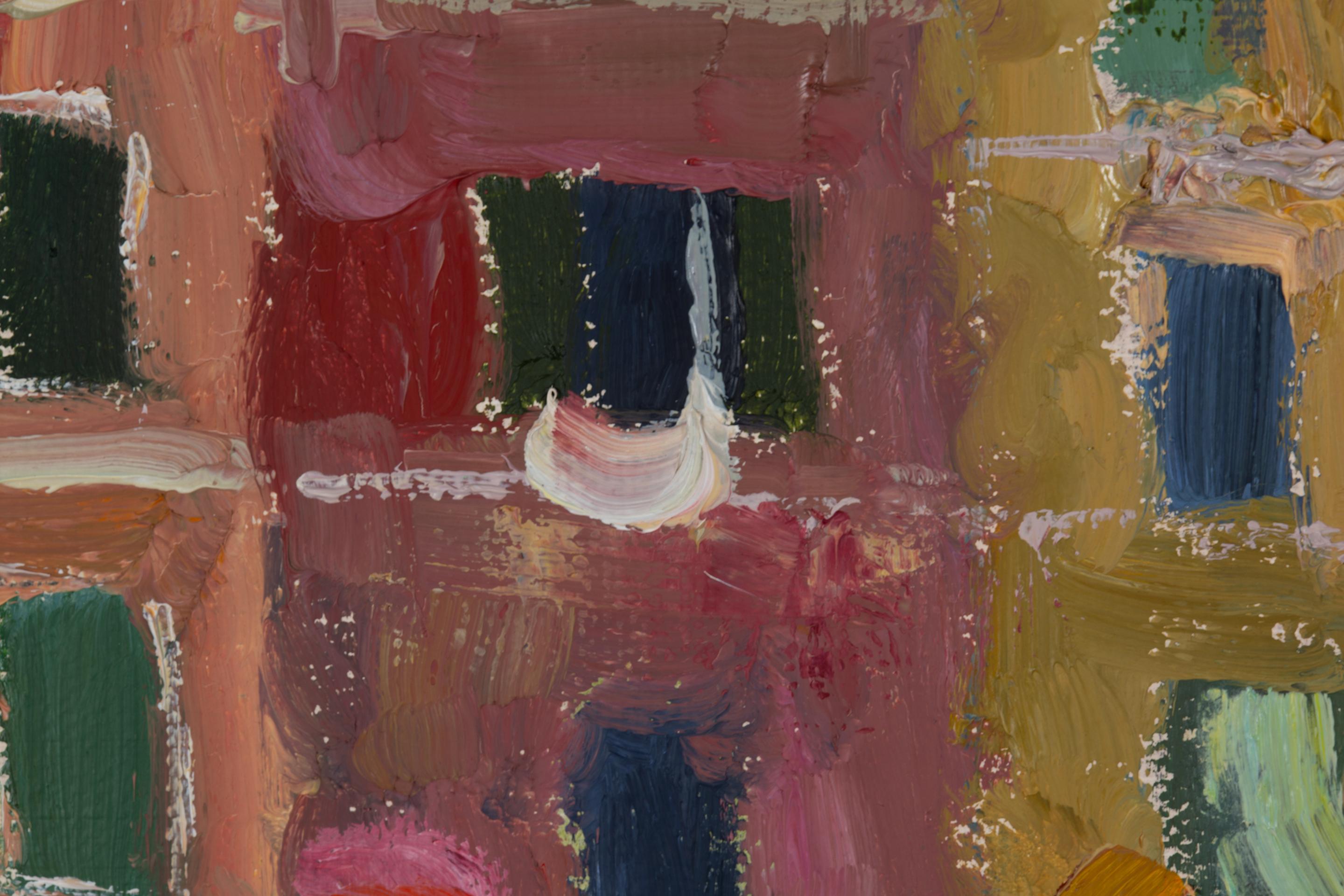 Portofino. Impressionnisme, horizontal, paysage, huile, mer, Italie, ville en vente 14