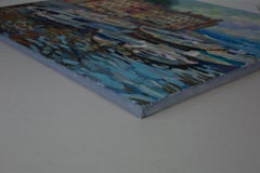 Portofino. Sunset, impressionism, horizontal, Landscape Paintings, sea, Italy