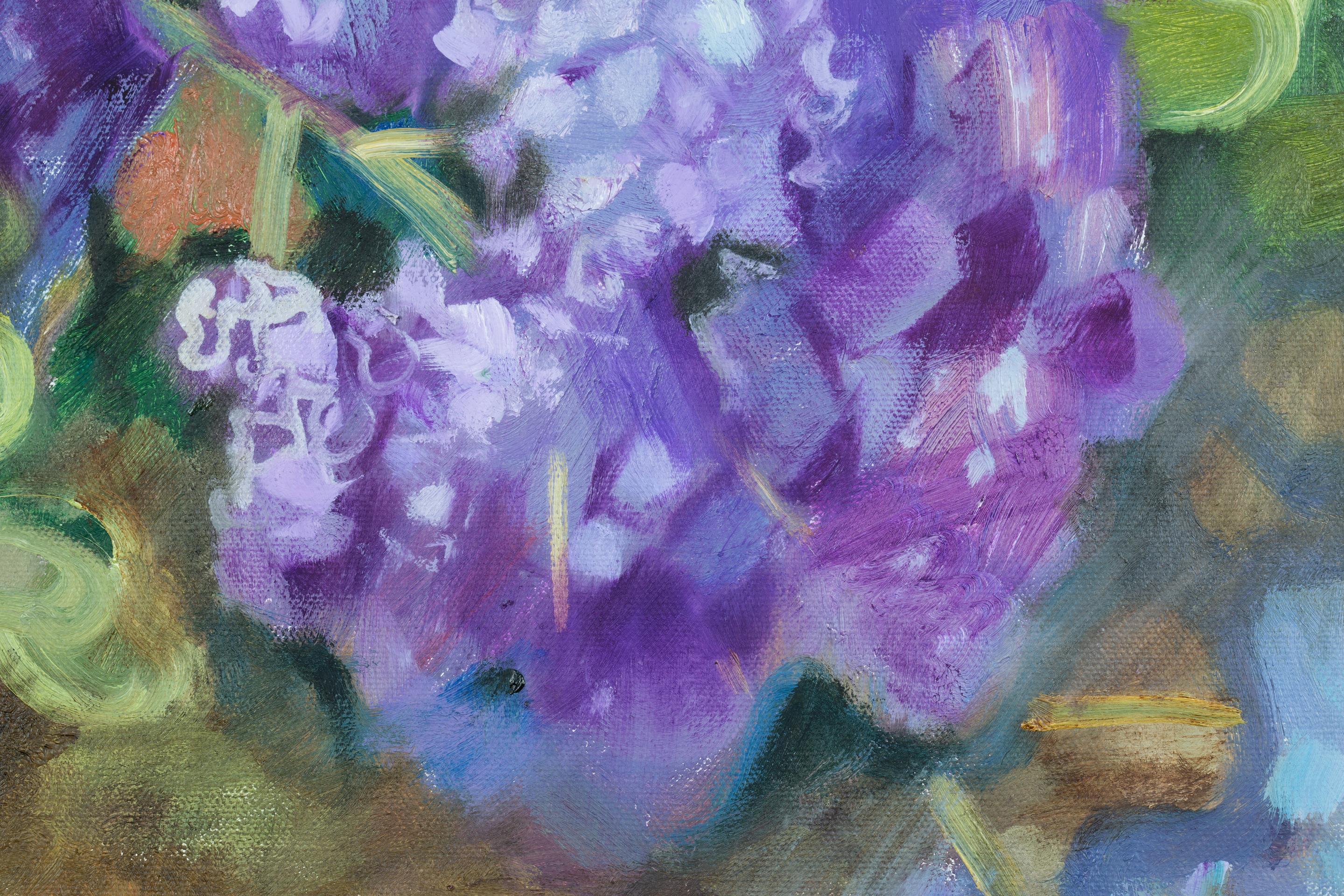 Purple Luxury. Post-impressionism, vertical, nature, floral, flowers, USA For Sale 4