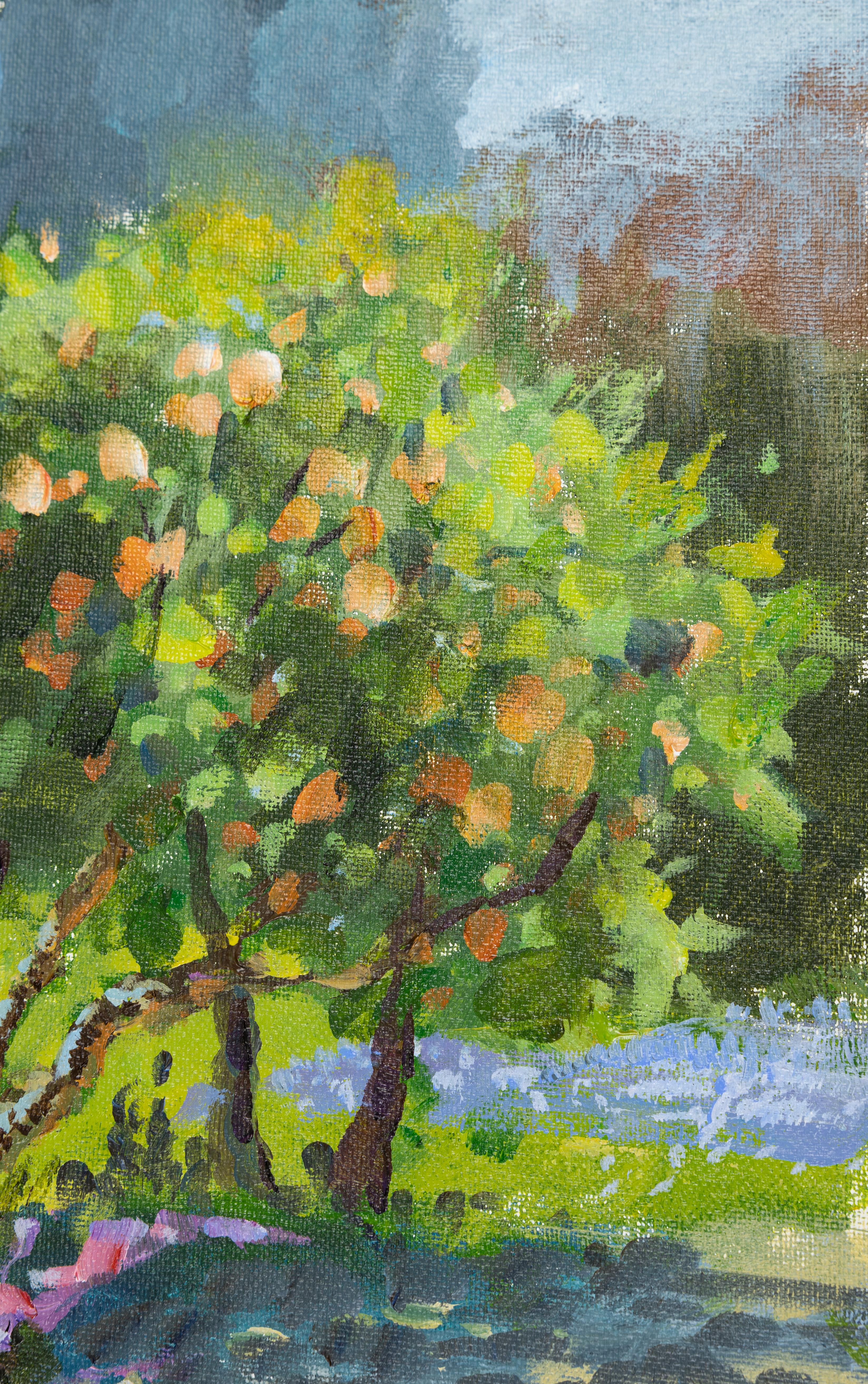 I really like to draw nature, summer, flowers. Such paintings give the viewer a great mood and a boost of energy. For me, flowers are a piece of heaven on earth!

In this picture, a path stretching into the distance with its shady curves invites you