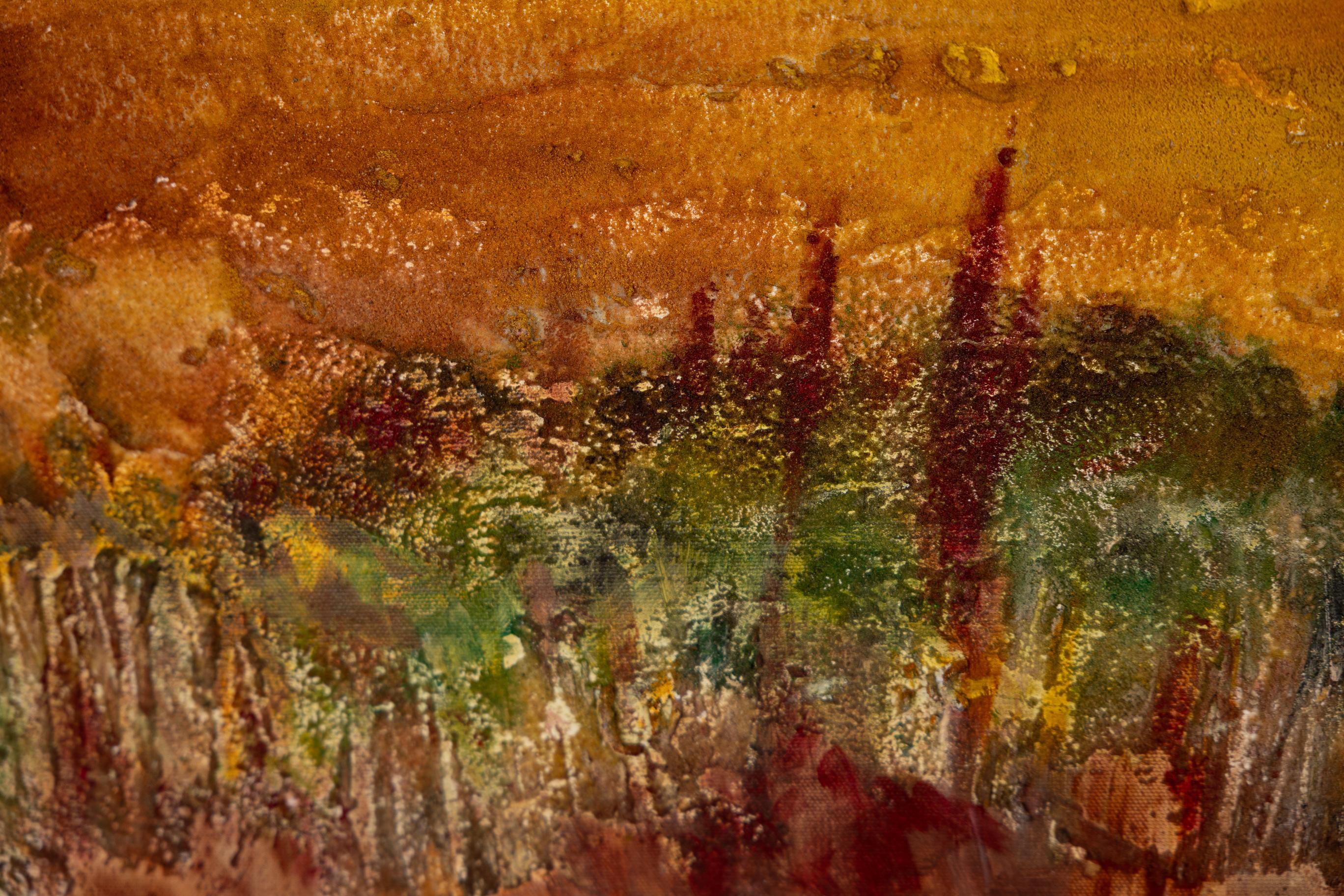 La Terra Rossa della Toscana. Acrilico, impressionismo, Italia, paesaggio, orizzontale in vendita 3