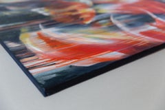 River Of Time Horizontal, grand format, poisson, rouge, semi-abstrait, design