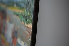 Tejados de Amboise. Pintura al óleo Paisaje urbano, Francia, horizontal, postimpresionismo