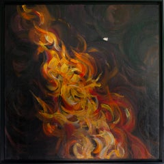 Samba de la Mariposa Blanca. Diseño mural, cuadrado, negro, rojo, decorativo, fuego