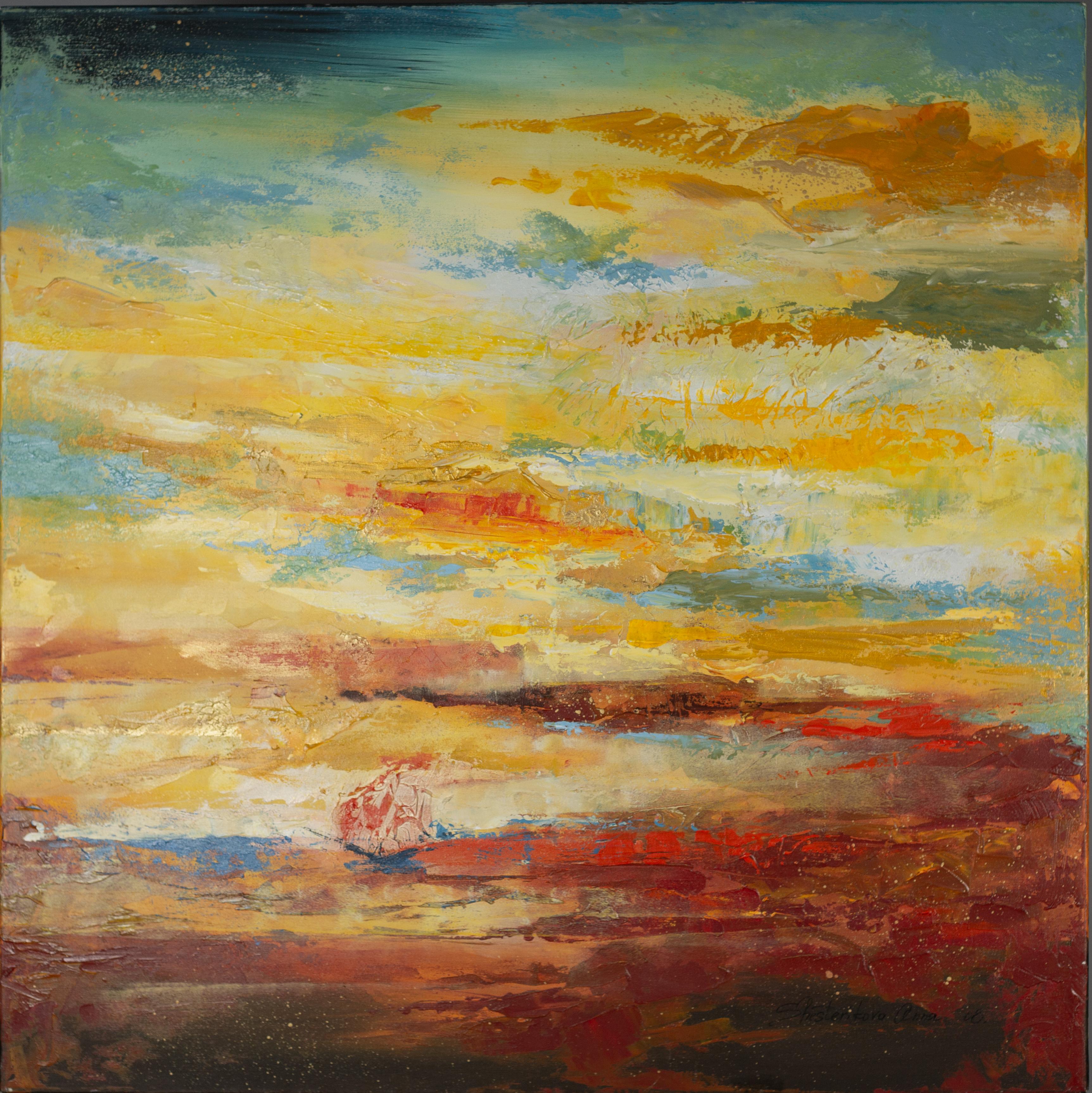 Anna Shesterikova Abstract Painting - Scarlet Sails
