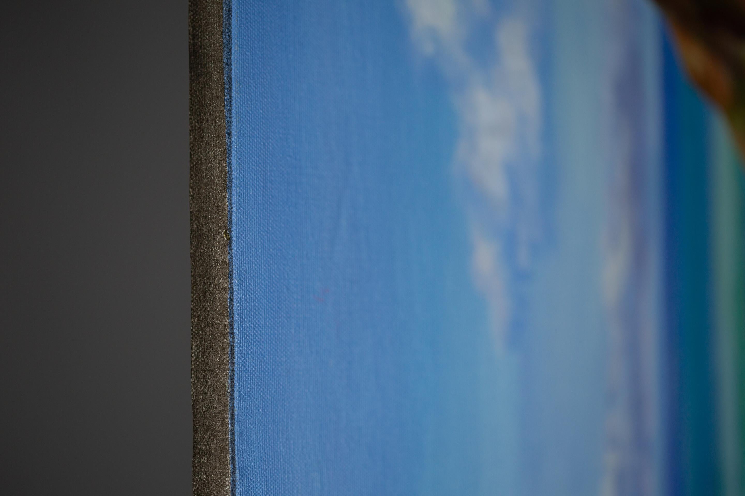 Acrylic painting, large horizontal format, Seychelles, ocean shore, impressionism

The painting 