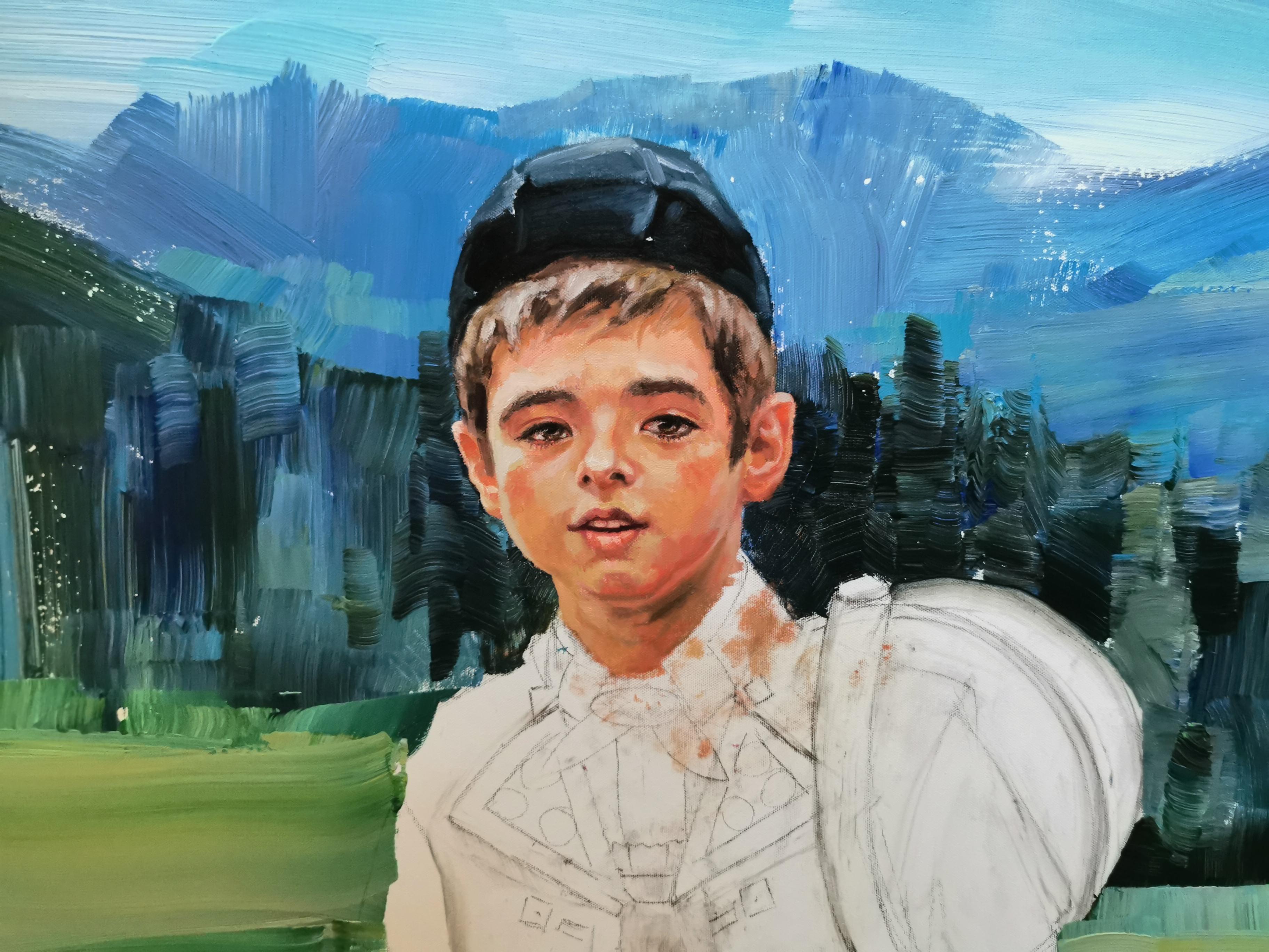 Berger d'Appenzell. Portrait d'un garçon suisse en costume national. en vente 9