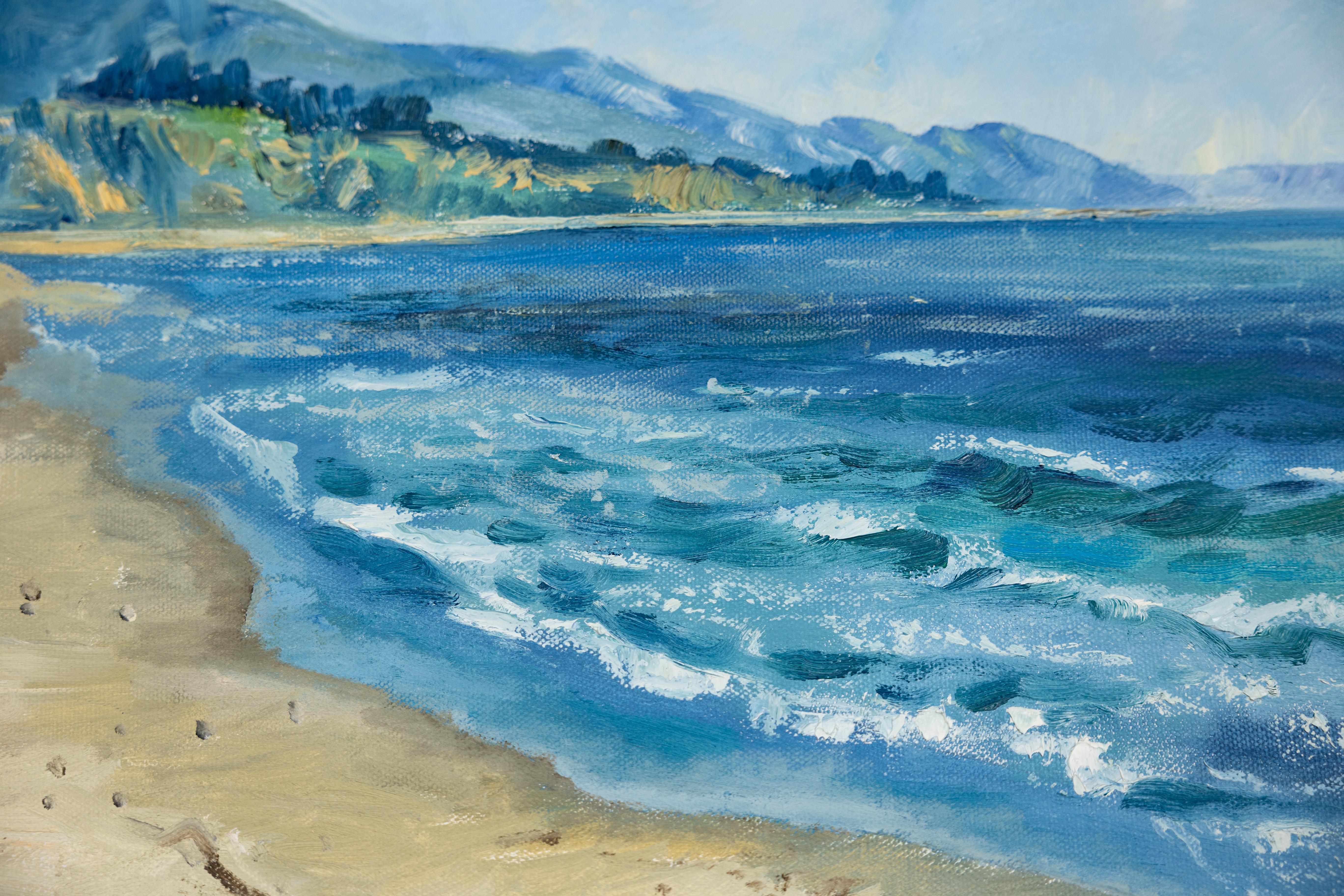 Primavera in California. Paesaggio marino, pittura ad olio, impressionismo in vendita 1