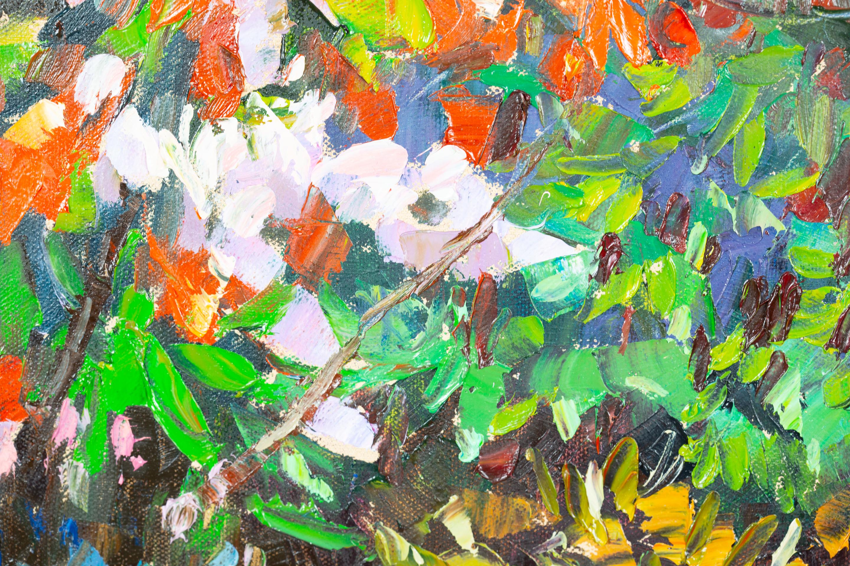 Spring In My Town. Vertical, floral, nature, landscape, mountains, Switzerland For Sale 5