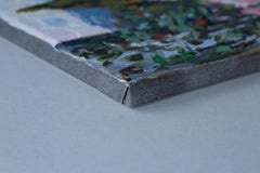 Spring In My Town. Vertical, floral, nature, Landscape Paintings