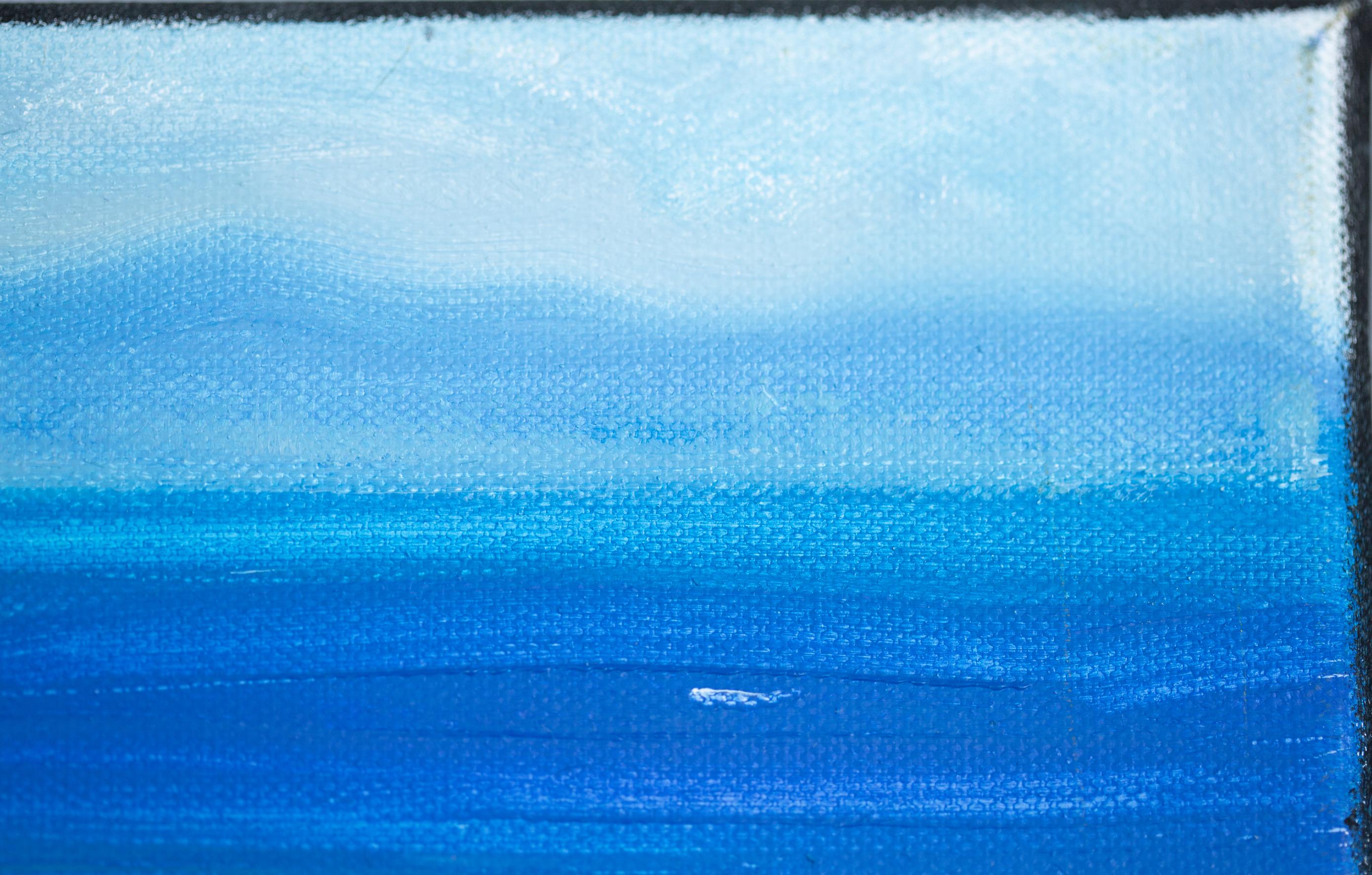 Steep Banks (LA). Painting on canvas, post-impressionism, small, square, ocean For Sale 7
