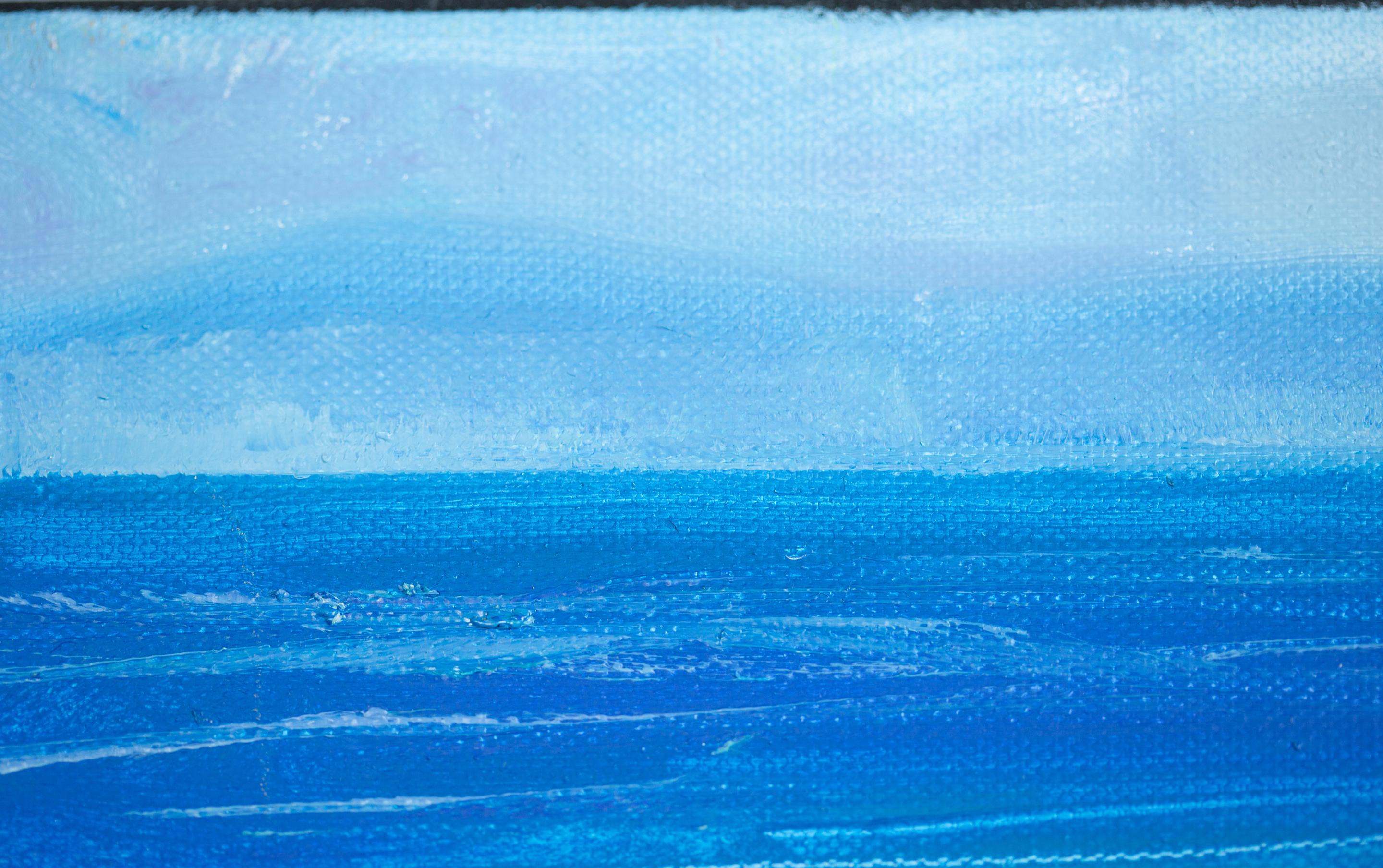 Steep Banks (LA). Painting on canvas, post-impressionism, small, square, ocean For Sale 8
