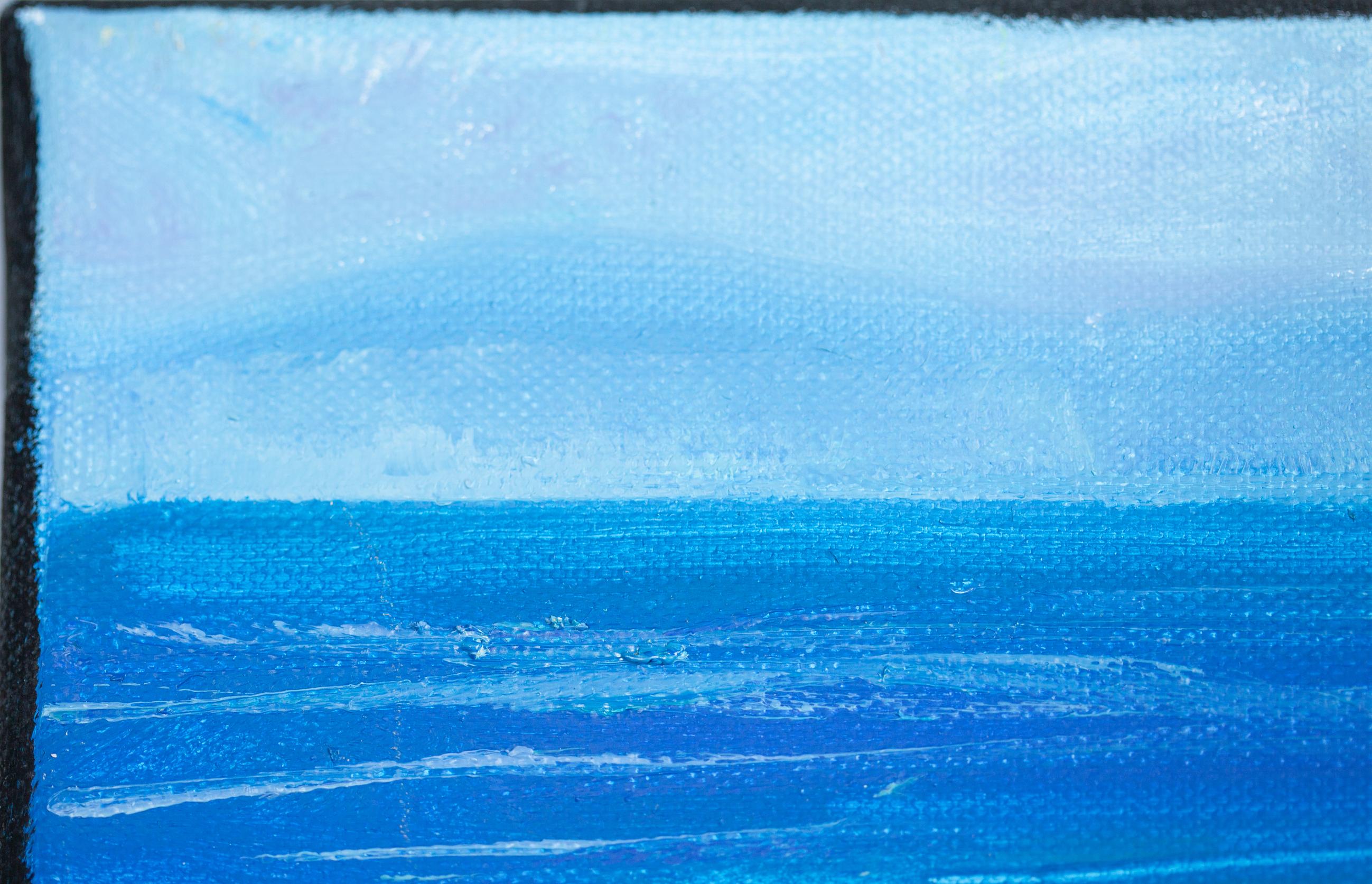 Steep Banks (LA). Painting on canvas, post-impressionism, small, square, ocean For Sale 9