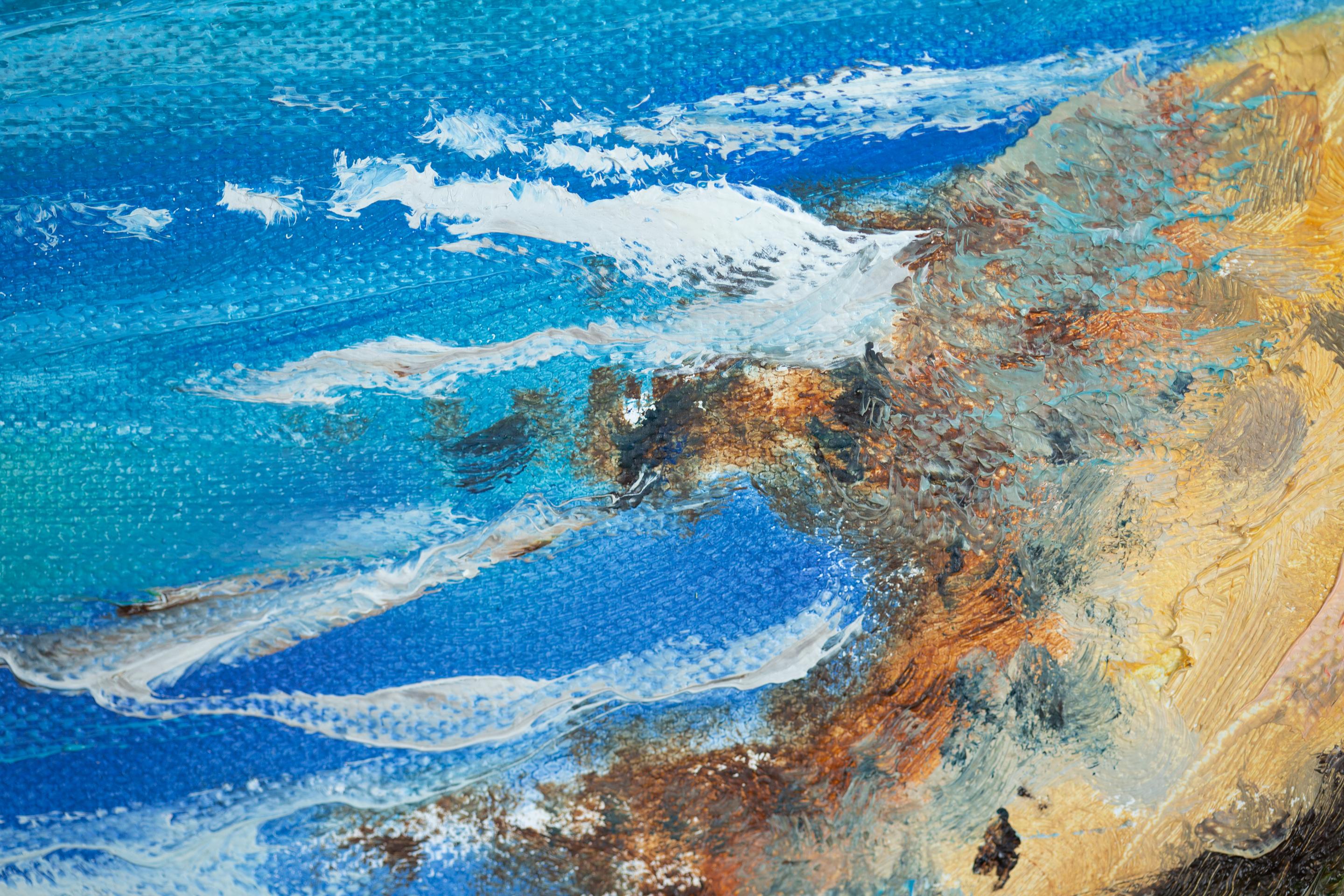 Steep Banks (LA). Painting on canvas, post-impressionism, small, square, ocean For Sale 10