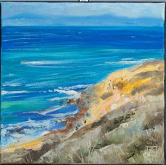 Steep Banks (LA). Gemälde auf Leinwand, Postimpressionismus, klein, quadratisch, Meer