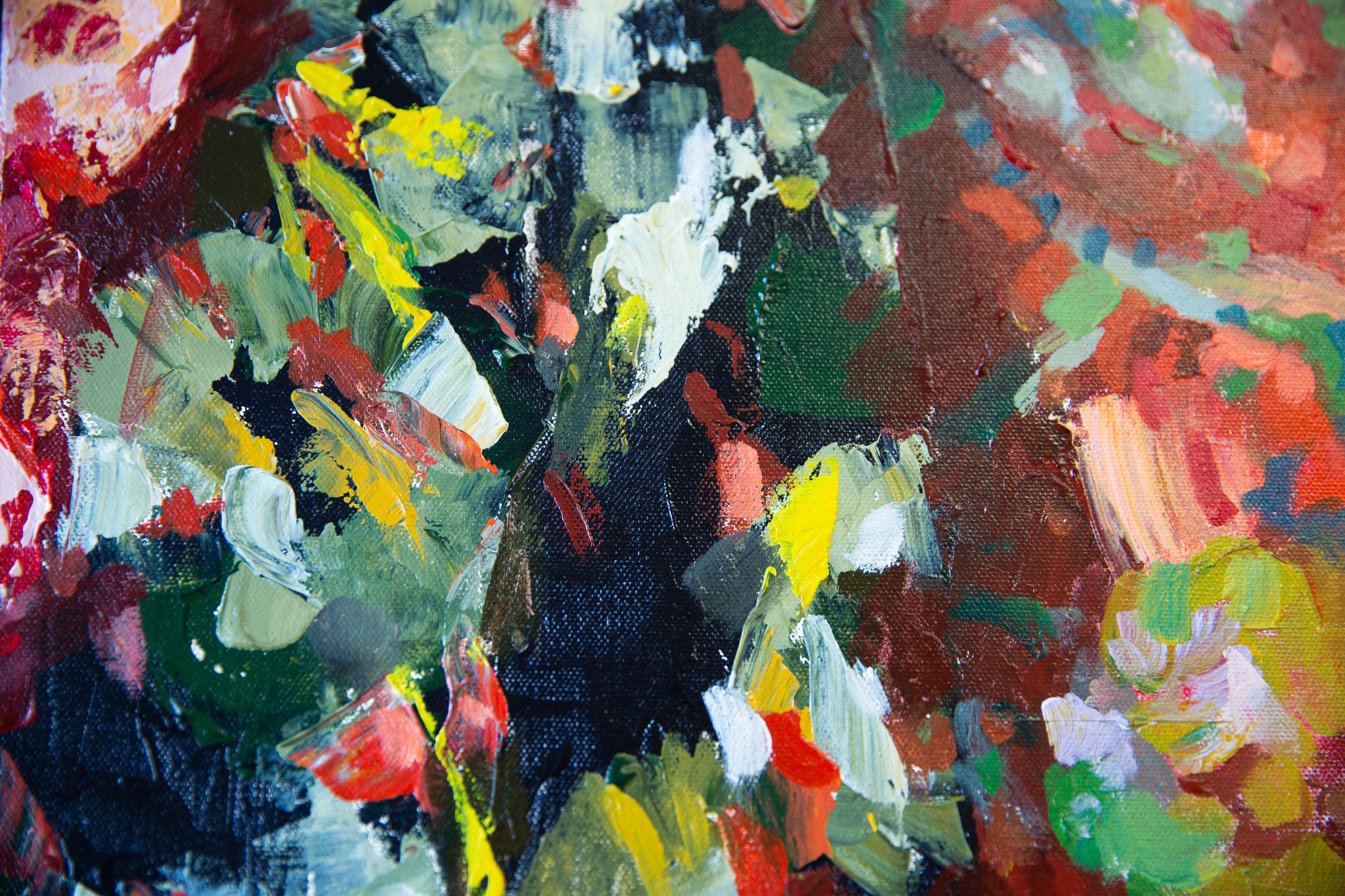 Still Life With a Samovar. Square, red, fruits, still life, impressionism For Sale 9
