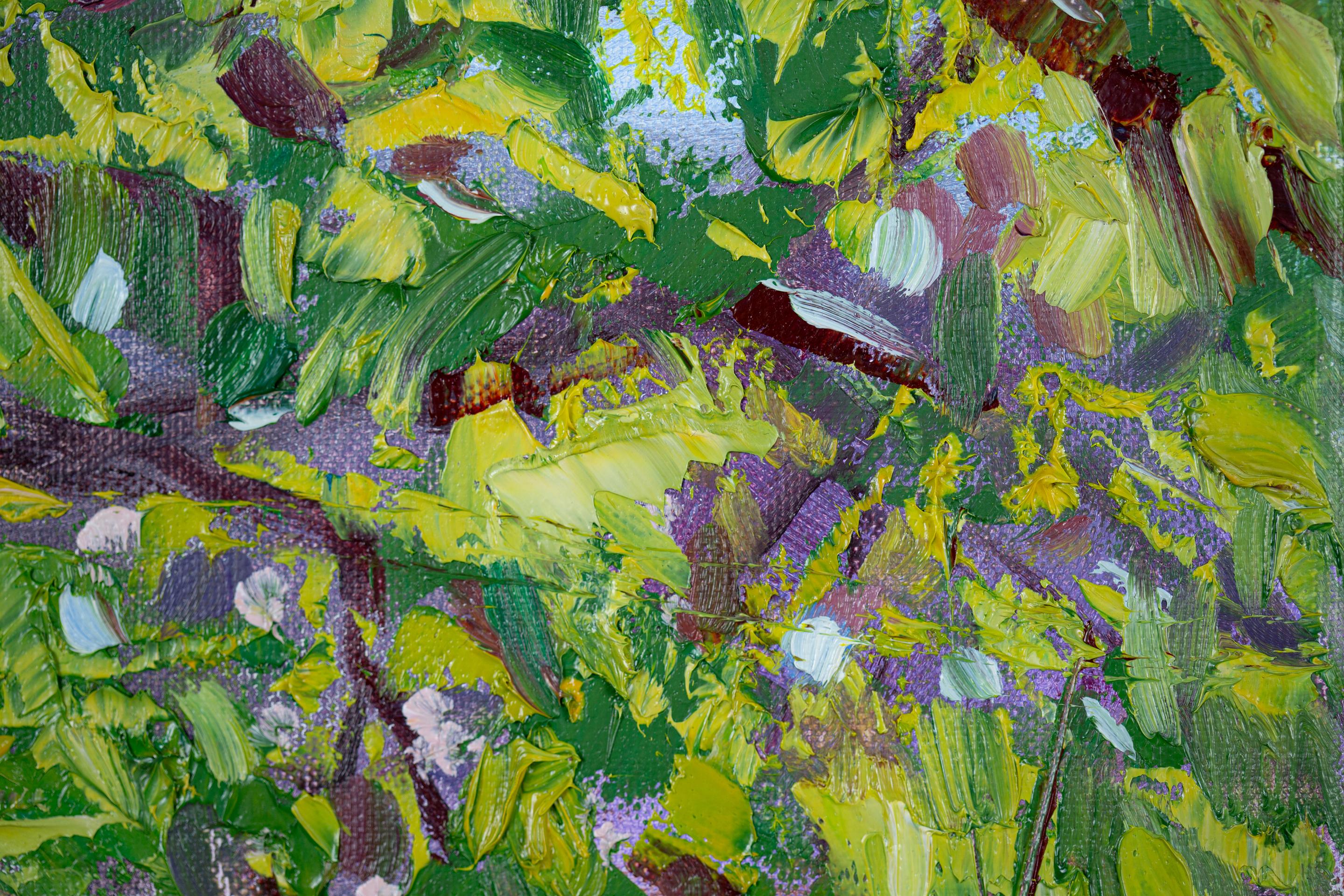 Sunny Morning. Oil painting, small, nature, horizontal, summer, impressionism For Sale 5