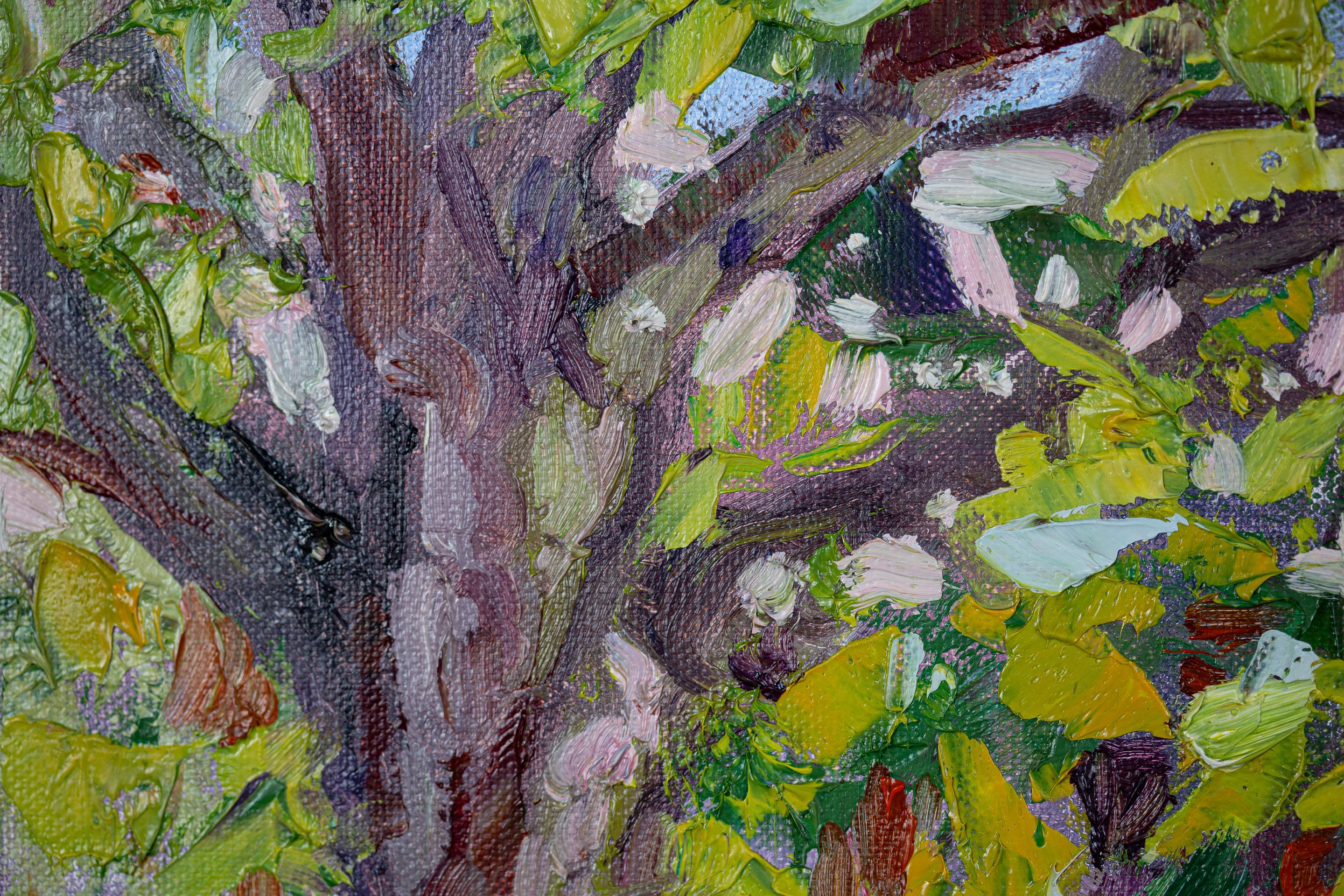 Sunny Morning. Oil painting, small, nature, horizontal, summer, impressionism For Sale 7