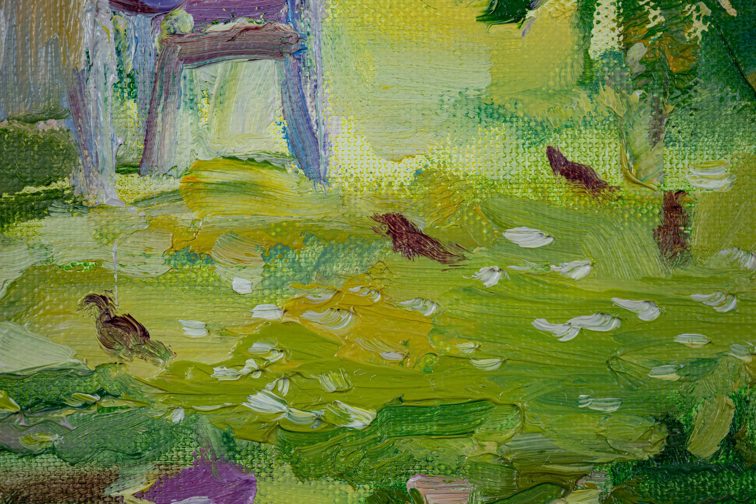 Sunny Morning. Oil painting, small, nature, horizontal, summer, impressionism For Sale 8
