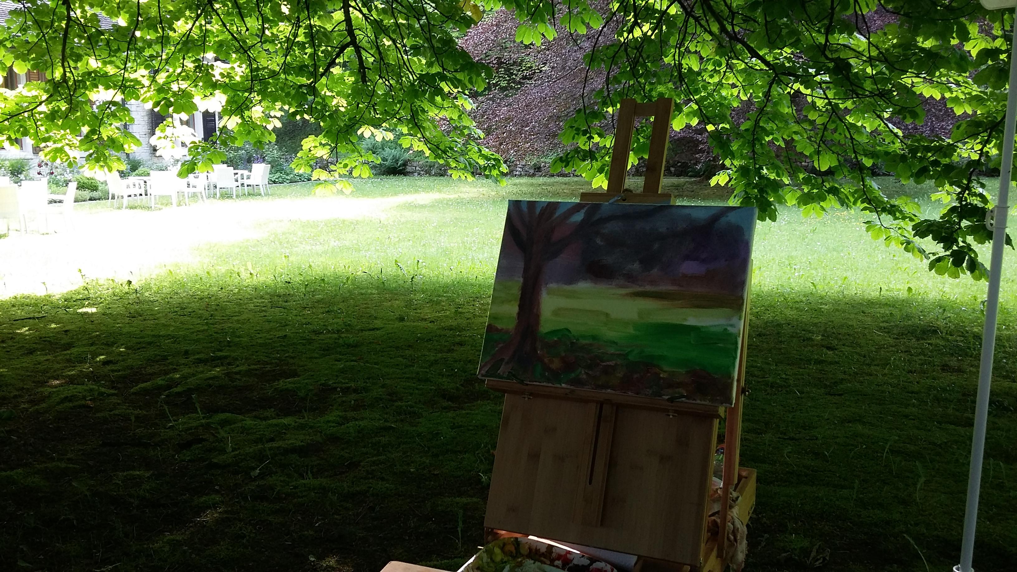 Sunny Morning. Oil painting, small, nature, horizontal, summer, impressionism For Sale 10