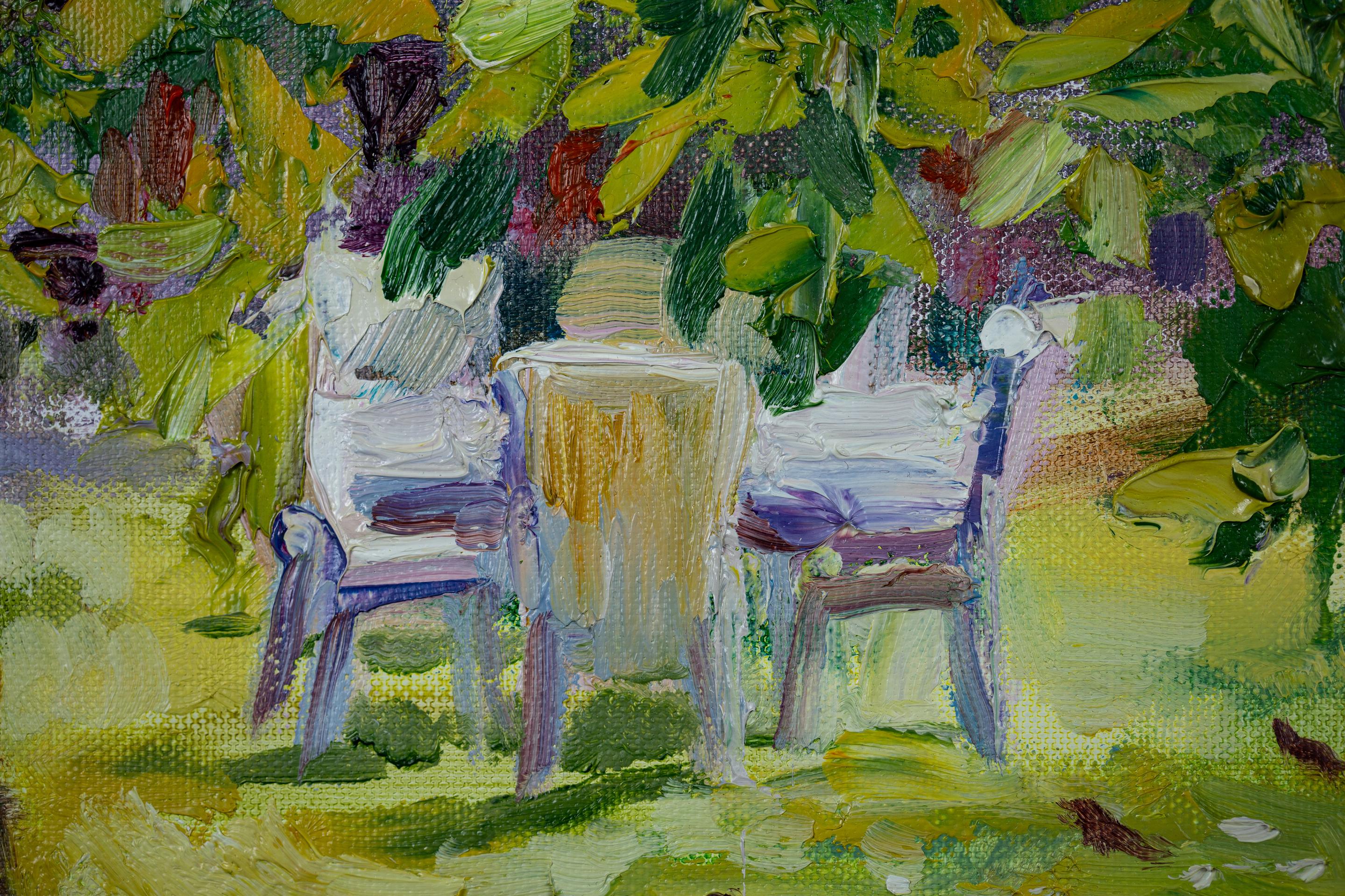Sunny Morning. Oil painting, small, nature, horizontal, summer, impressionism For Sale 2