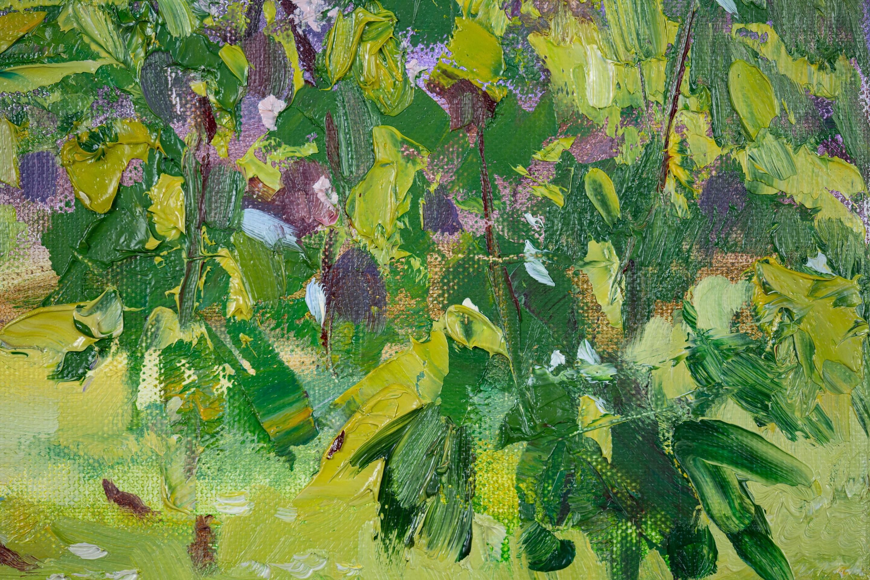 Sunny Morning. Oil painting, small, nature, horizontal, summer, impressionism For Sale 4