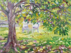 Sunny Morning. Oil painting, small, nature, horizontal, summer, impressionism