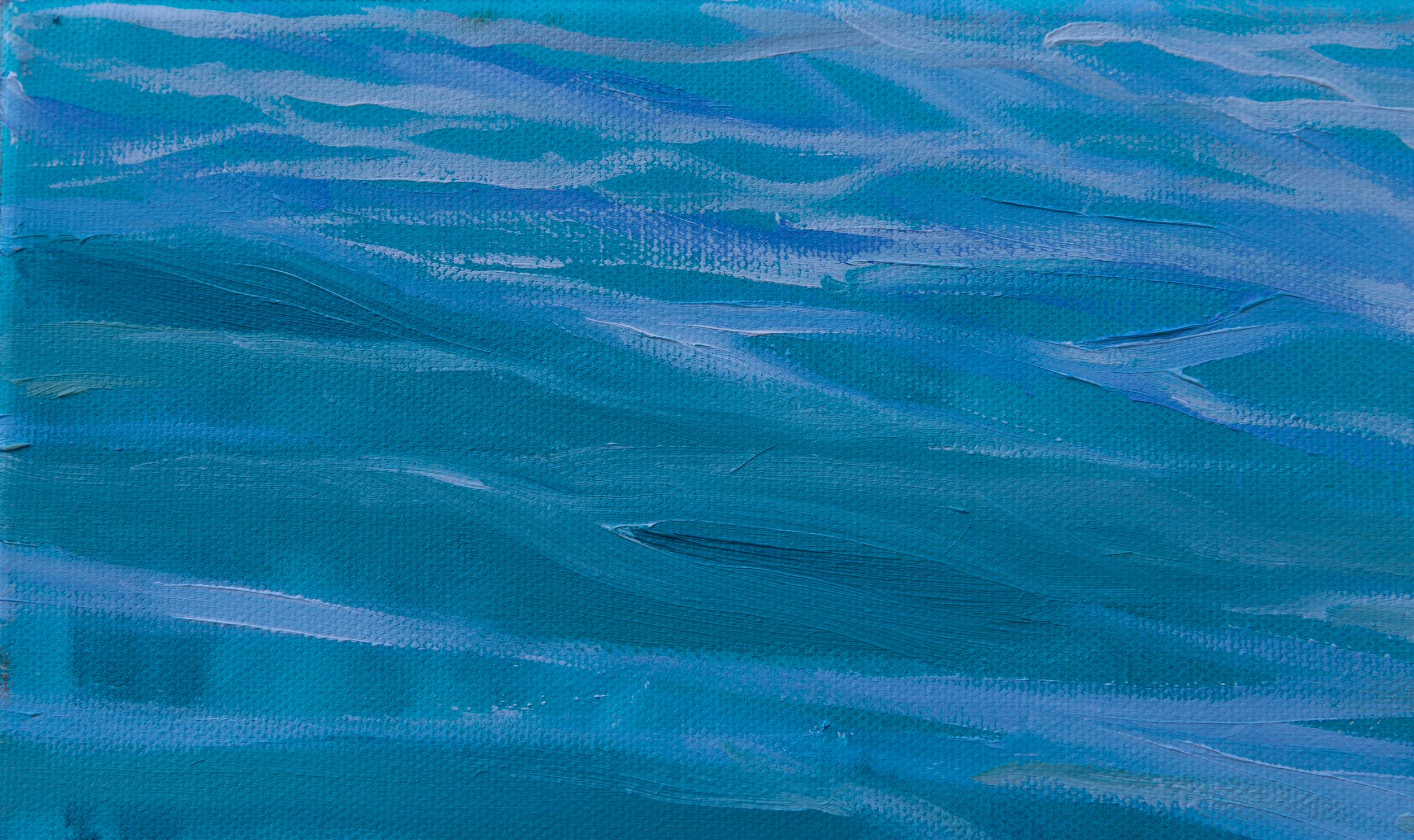 Surf In Menton. Horizontal, realism, impressionism, seascape, sea, blue, France For Sale 1