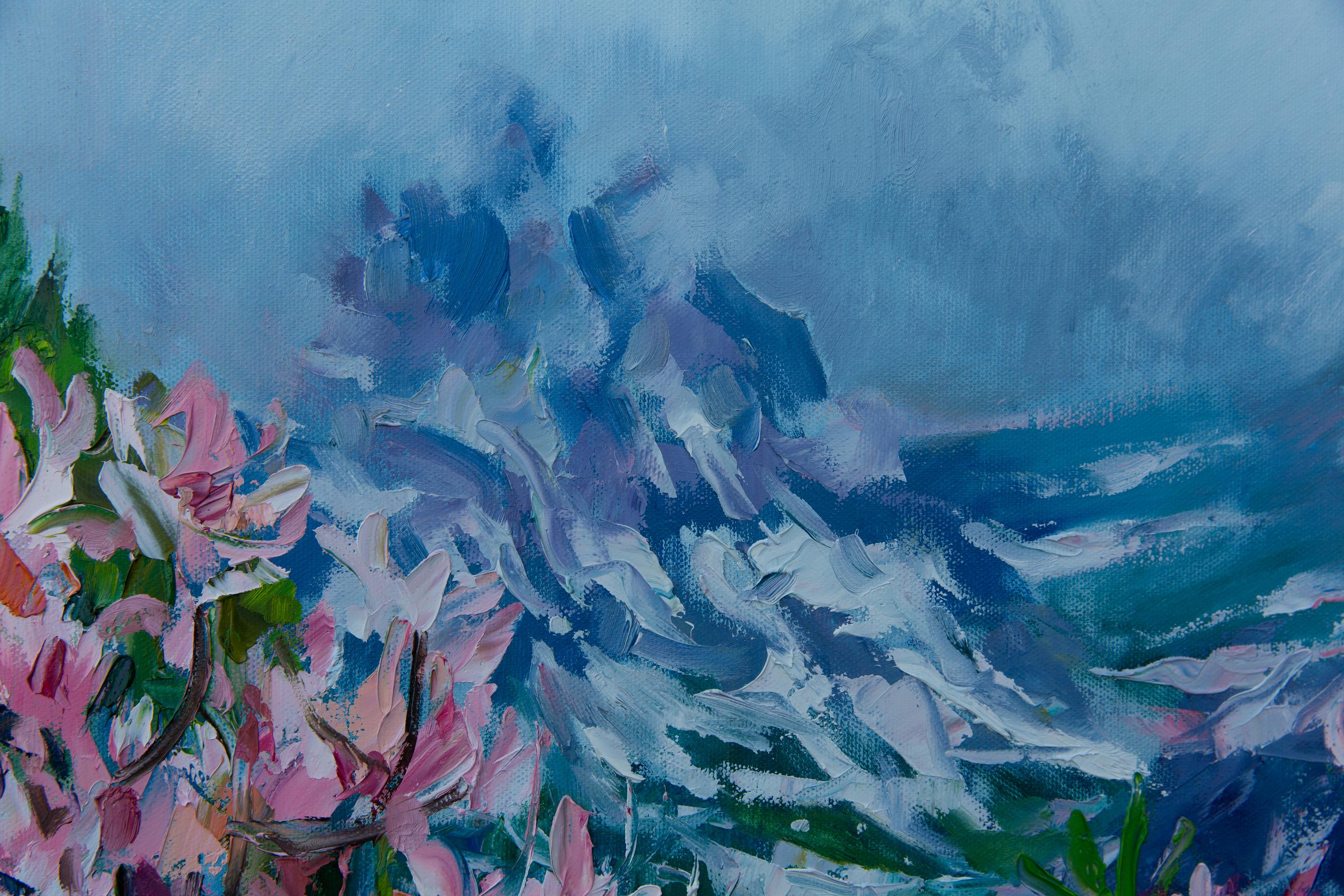 The Freshness Of a Foggy Morning. Horizontal, landscape, impressionism, mountain im Angebot 3