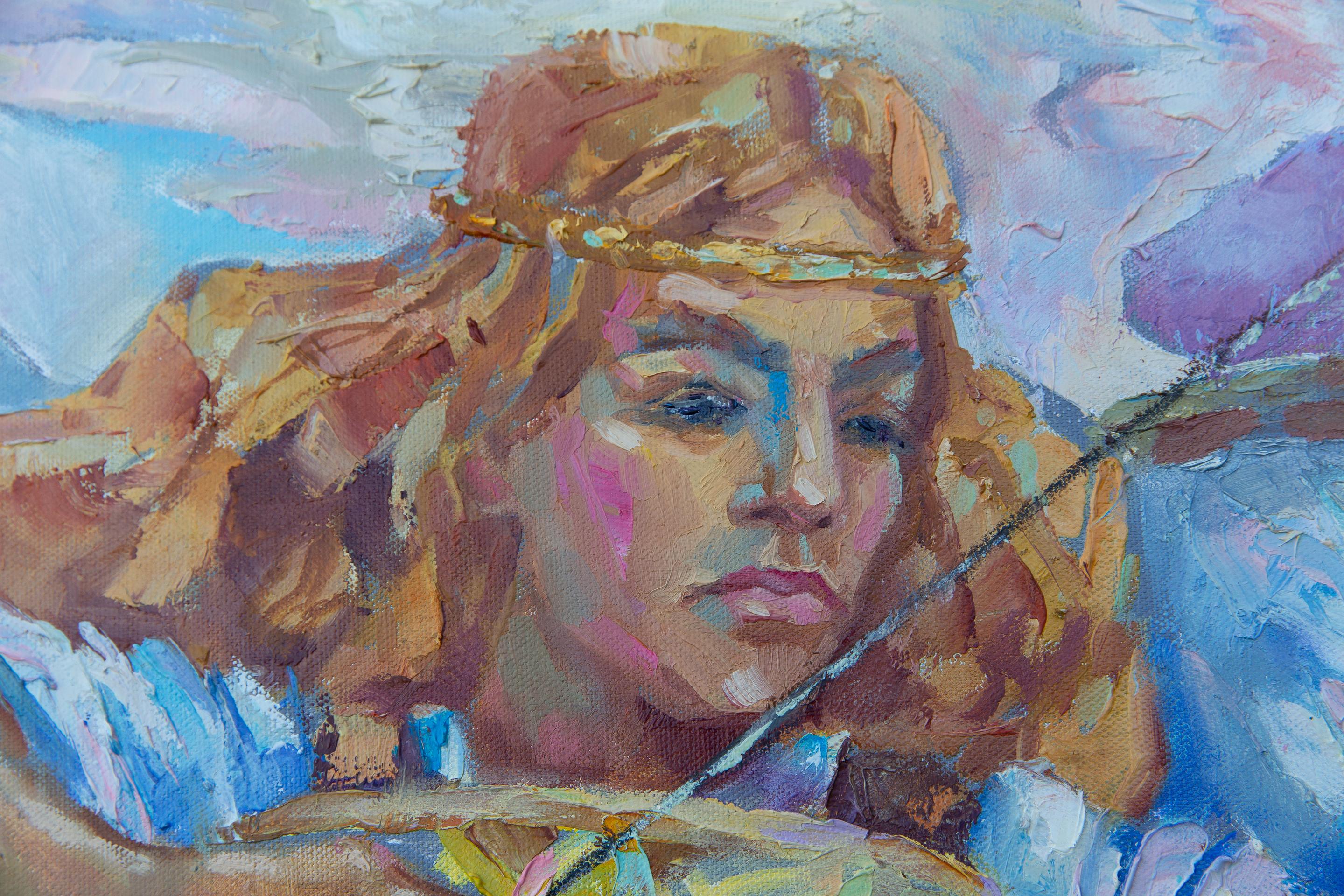 El retorno de las Fuerzas de la Luz. Pintura al óleo, gran formato, figurativa, ángeles. en venta 1