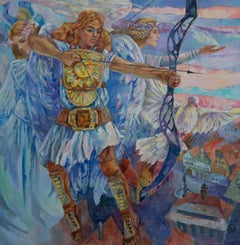 The Return Of The Light Forces. Oil painting, large format, figurative, angels.