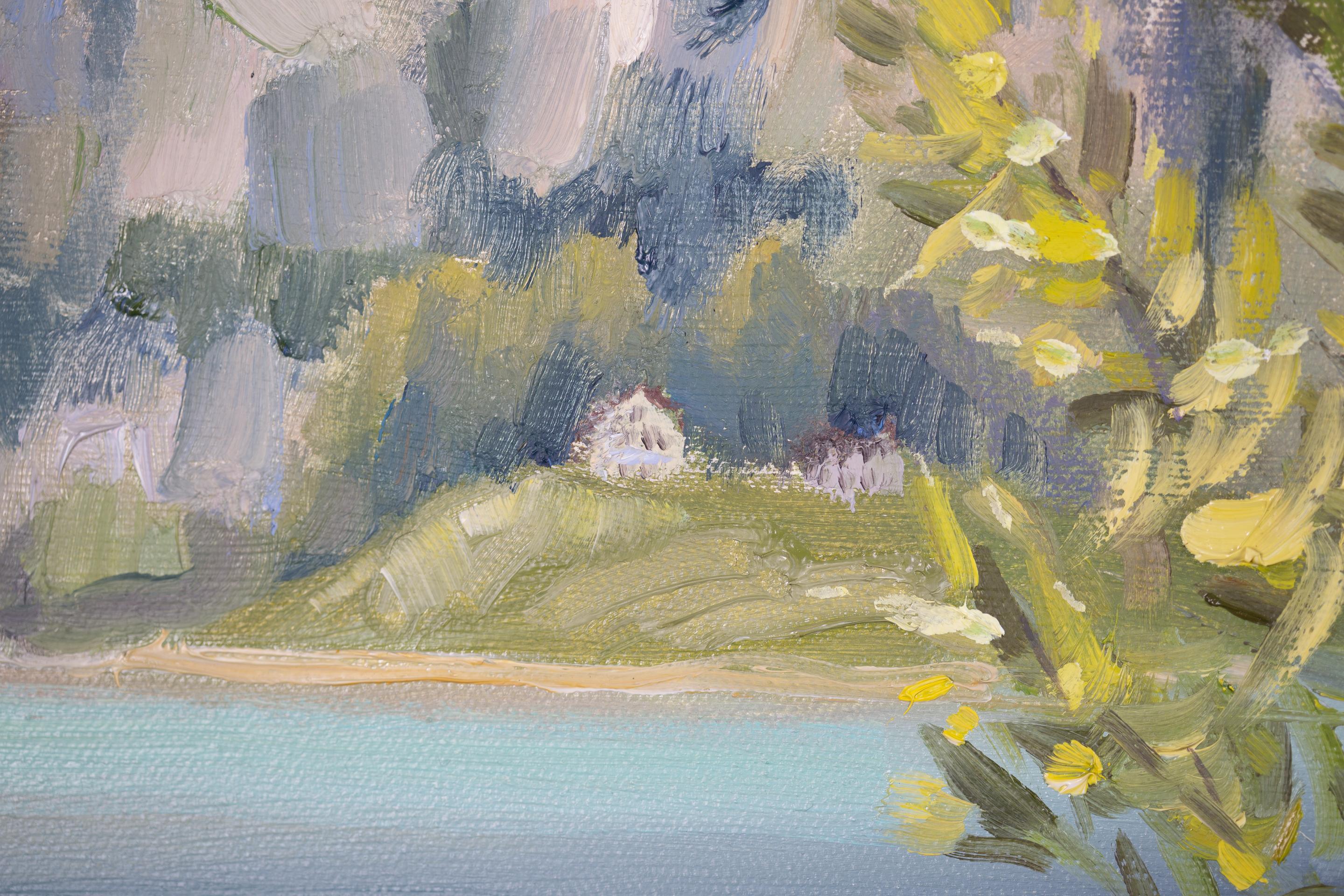 The Tenderness of the First Leaves. Nature, lake, tree, spring, mountains For Sale 7