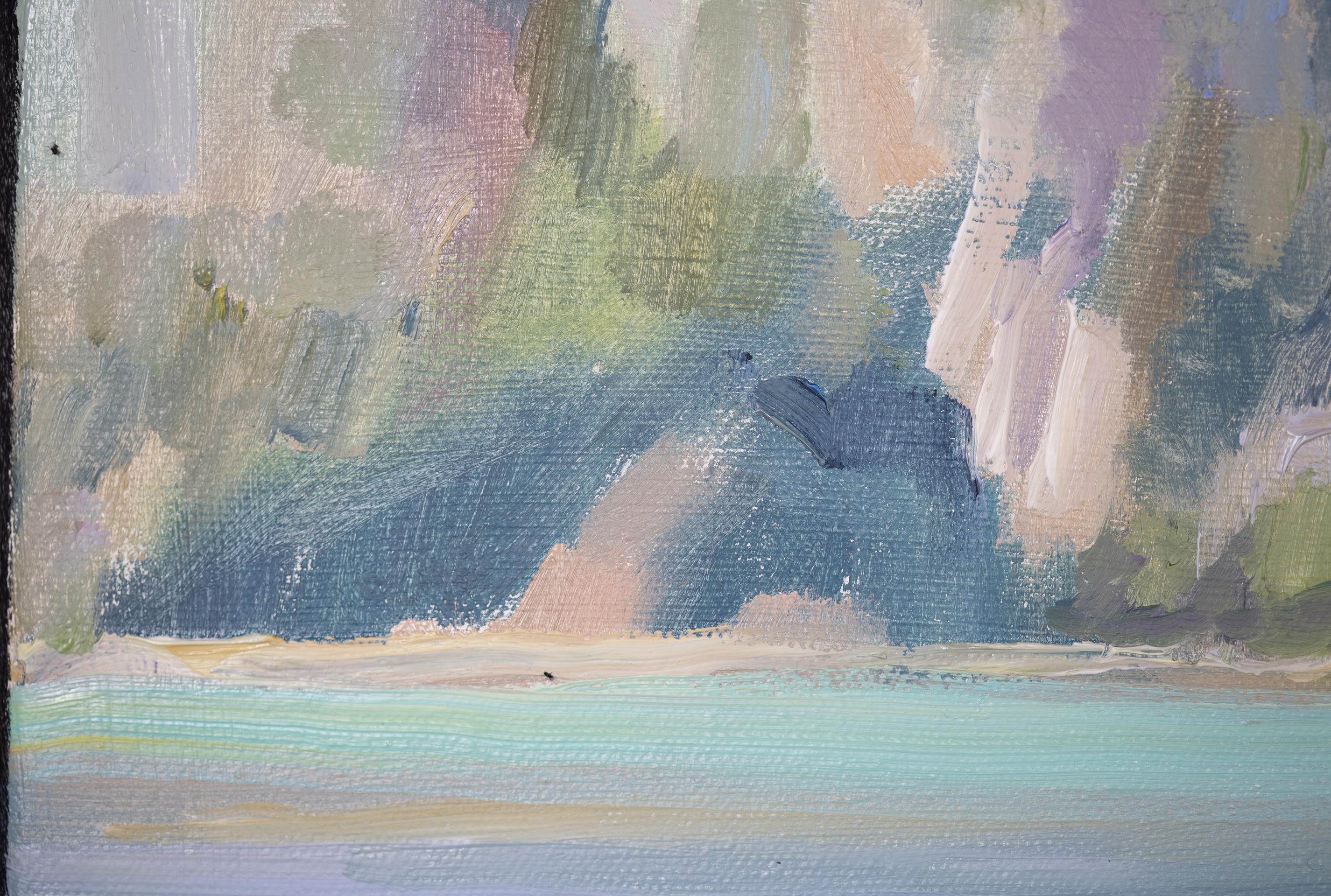The Tenderness of the First Leaves. Nature, lake, tree, spring, mountains For Sale 9