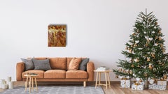 A travers. Abstrait, vertical, brun, terre cuite, moderne