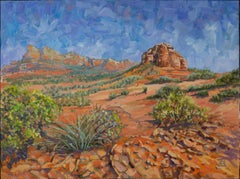 Two in Sedona. American landscape, luxury interiors, oil painting on canvas