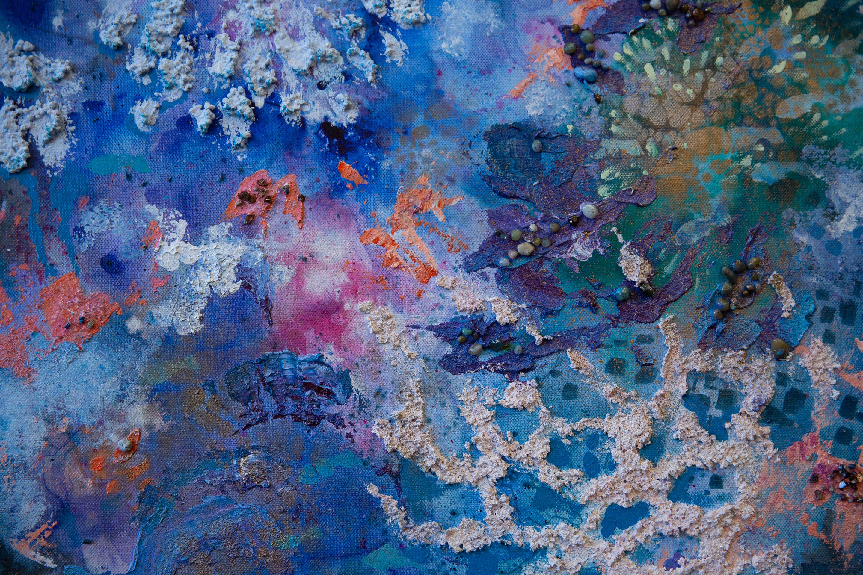 Unterwasserwelt. Acrylgemälde, großformatig, vertikal, abstrakt und abstrakt für Inneneinrichtung im Angebot 4