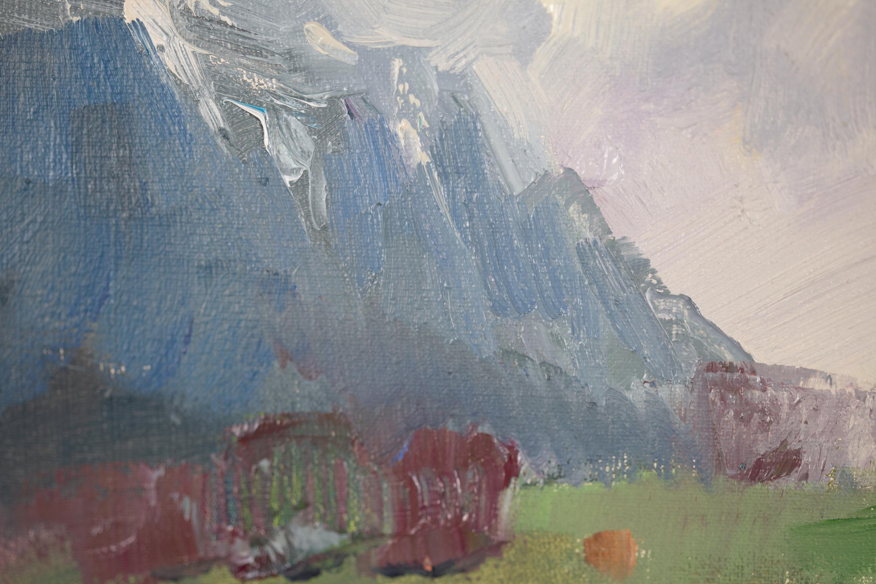 Vue des Alpes en soirée. Vertical, Suisse, montagnes, soirée en vente 11