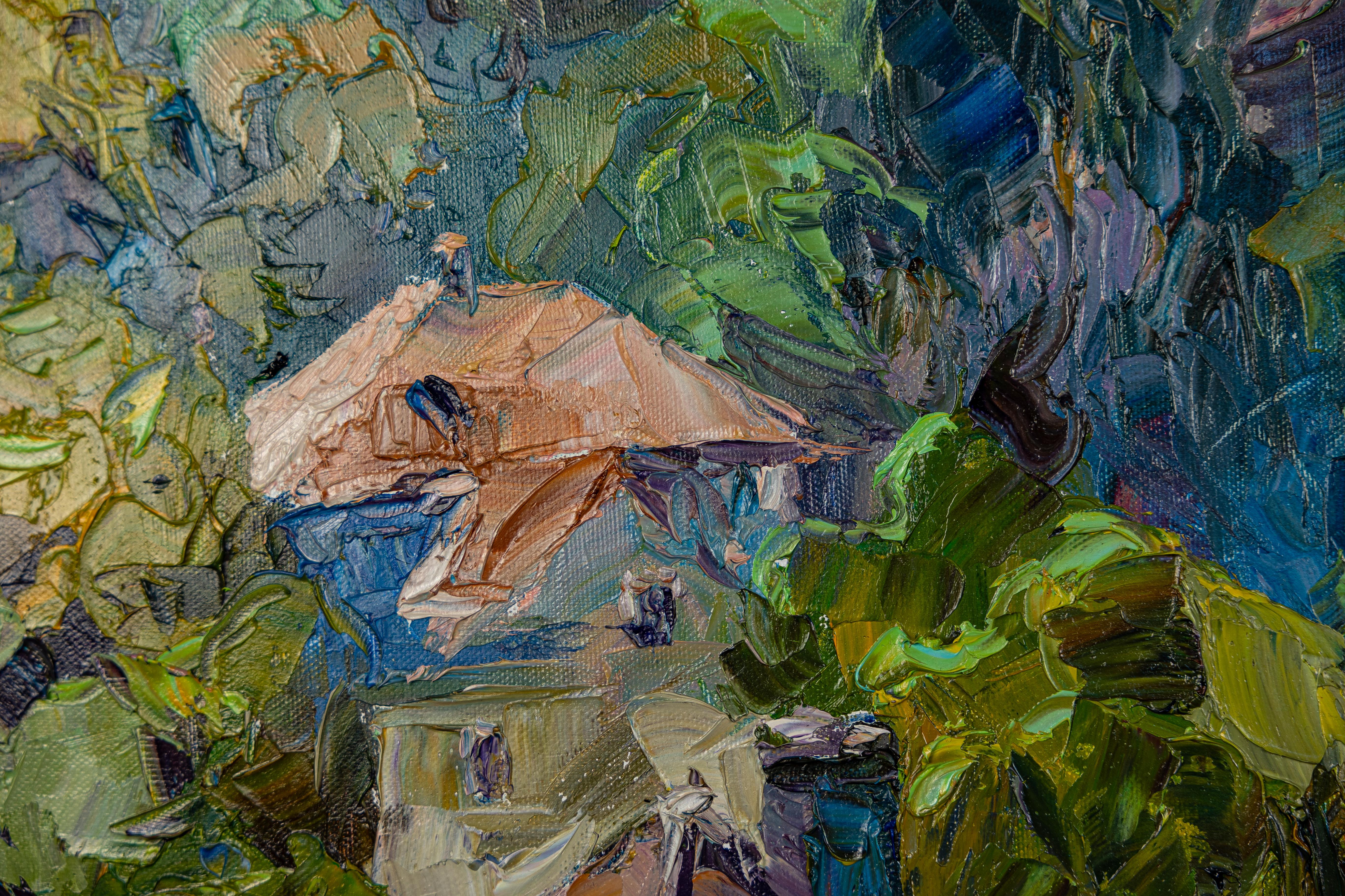 View Of The Princely Castle. Horizontal landscape, oil, medieval castle. For Sale 1