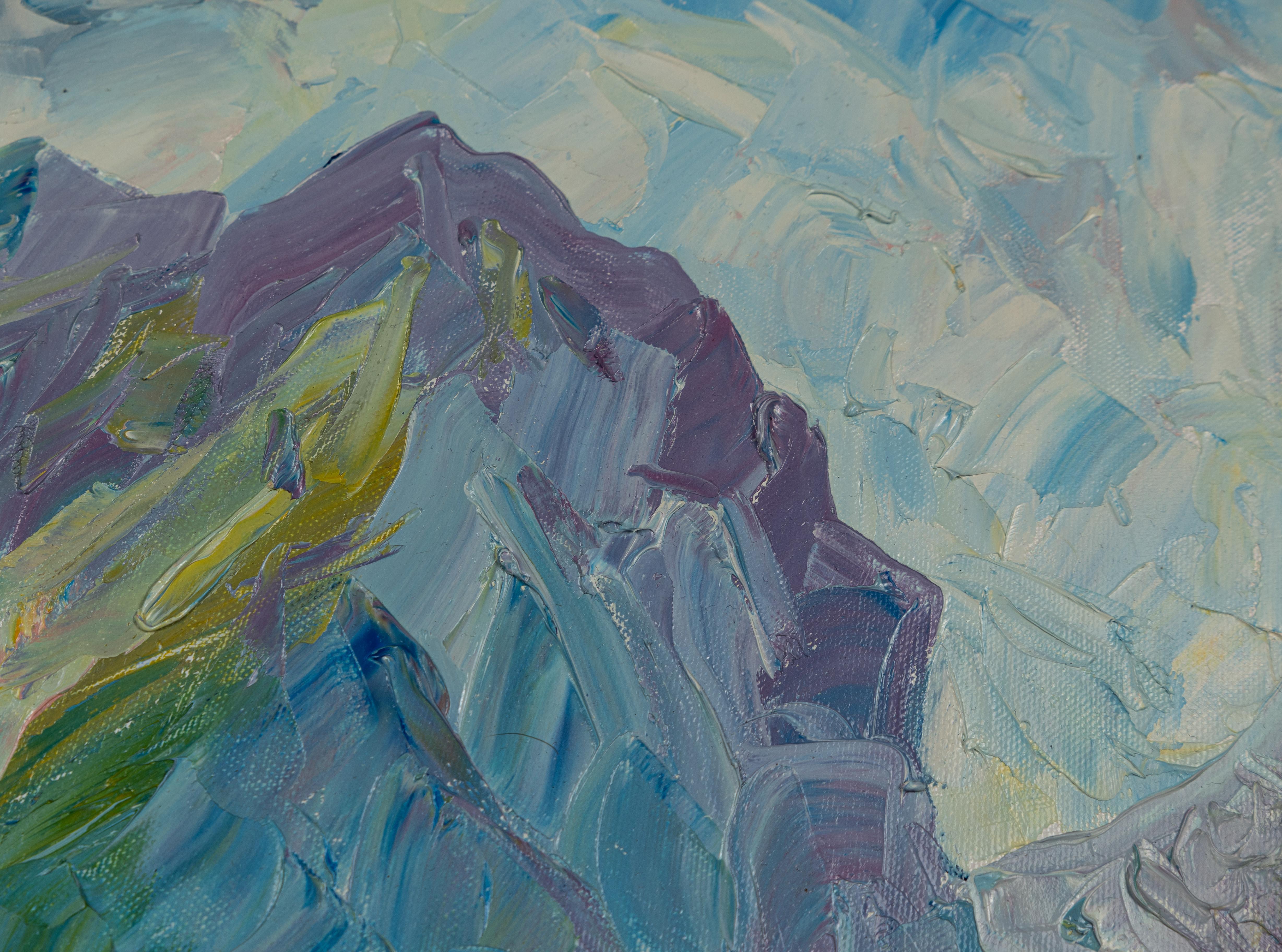 View Of The Princely Castle. Horizontal landscape, oil, medieval castle. For Sale 3