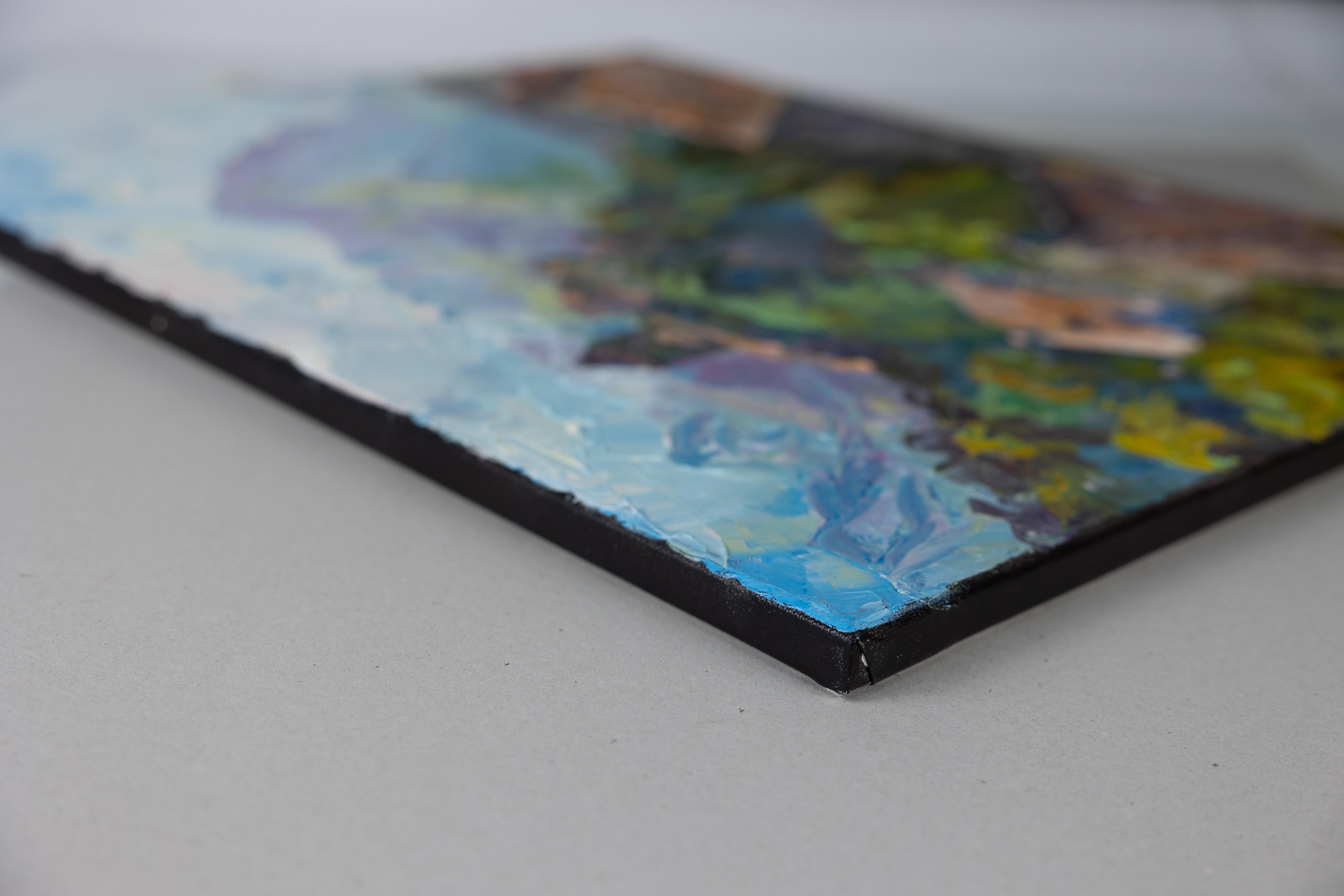 Blick auf das königliche Schloss. Horizontal, Landschaftsbilder, Öl, Schloss. – Painting von Anna Shesterikova