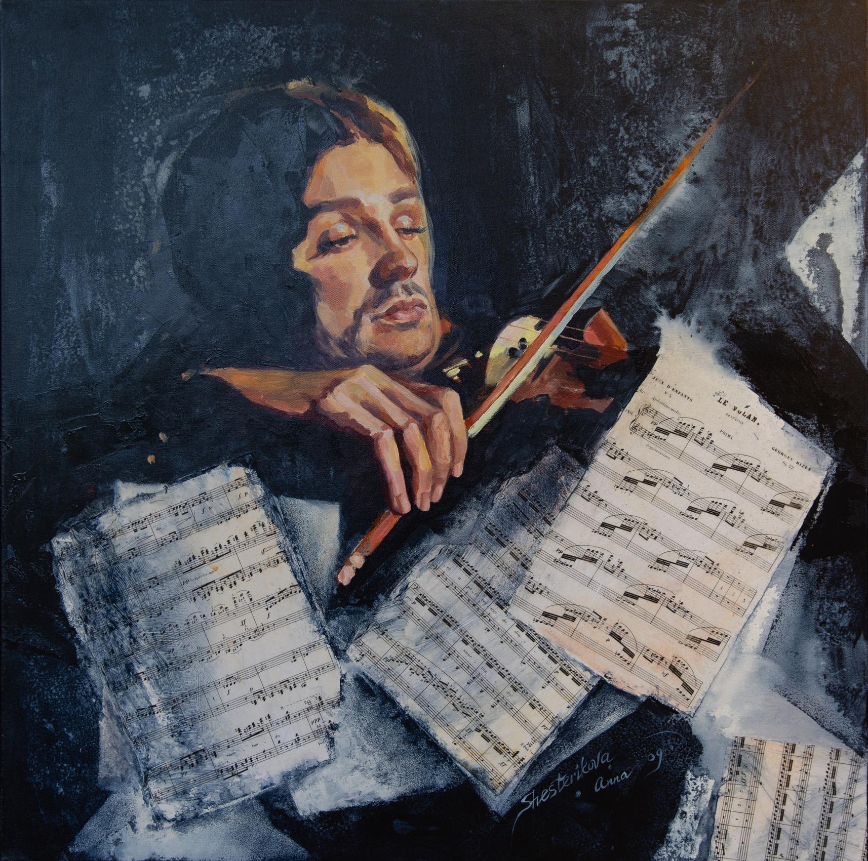 Anna Shesterikova Figurative Painting - Violinist