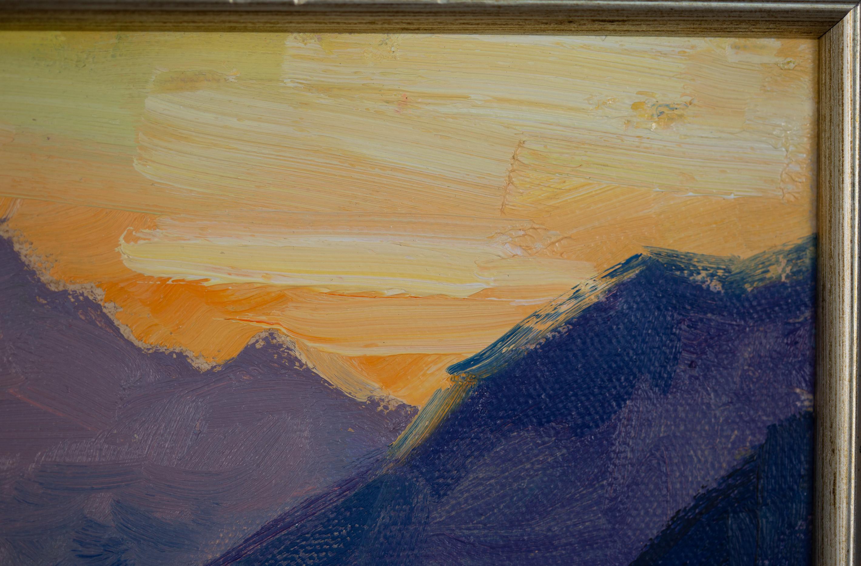 Walensee. Sunset.  Small format, horizontal, lake, mountains, Switzerland For Sale 11
