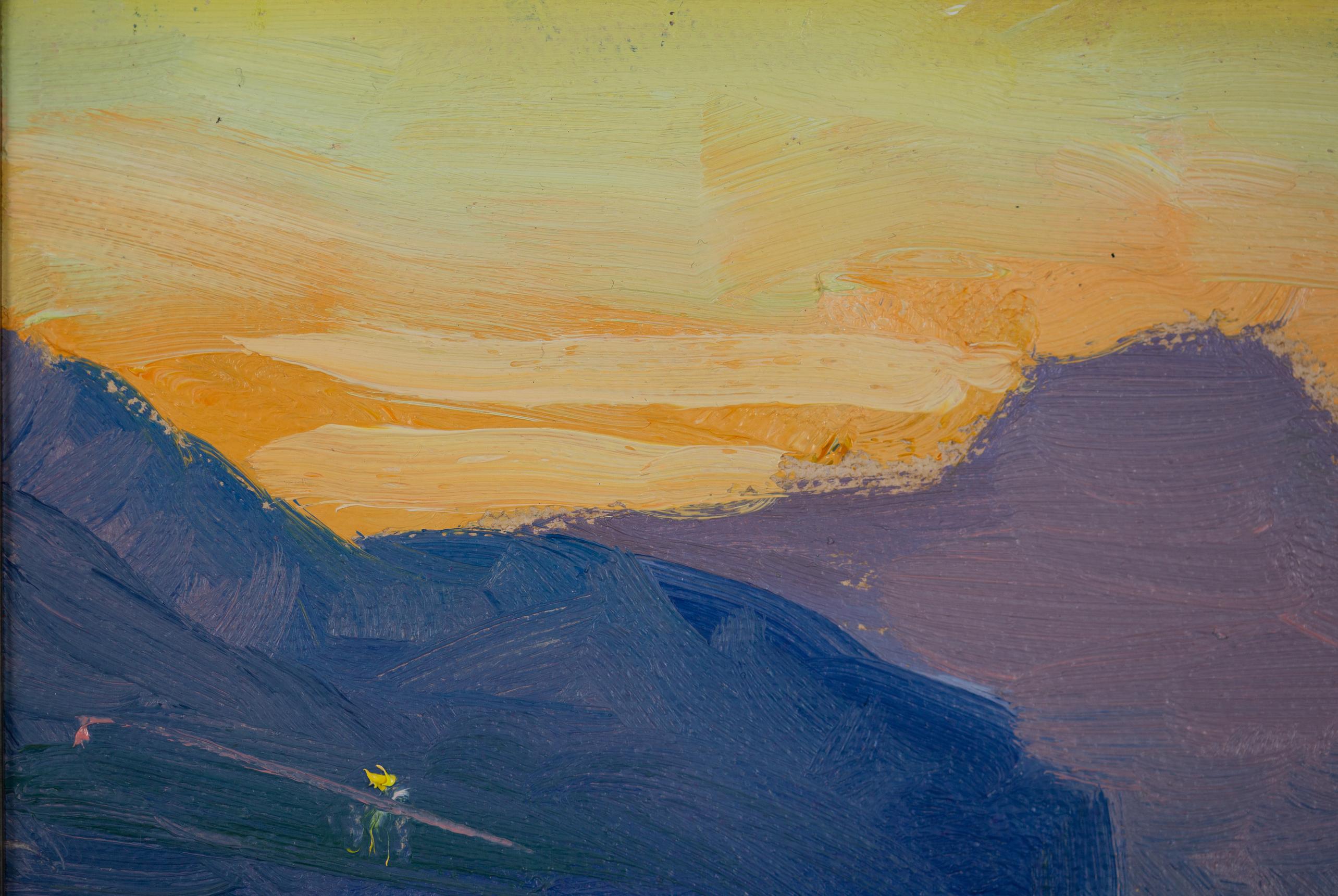 Walensee. Sunset.  Small format, horizontal, lake, mountains, Switzerland For Sale 13