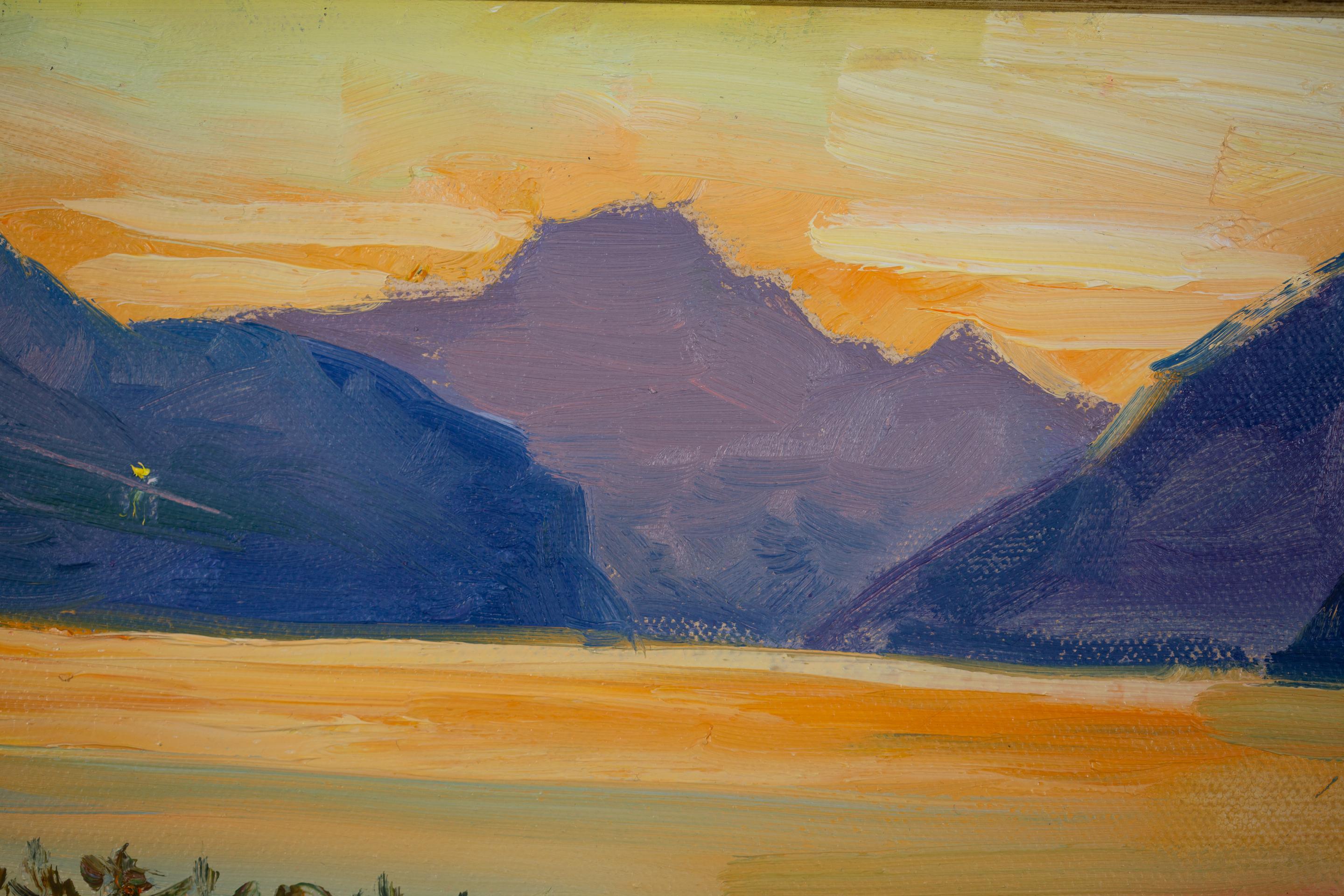 Walensee. Sunset.  Small format, horizontal, lake, mountains, Switzerland For Sale 14