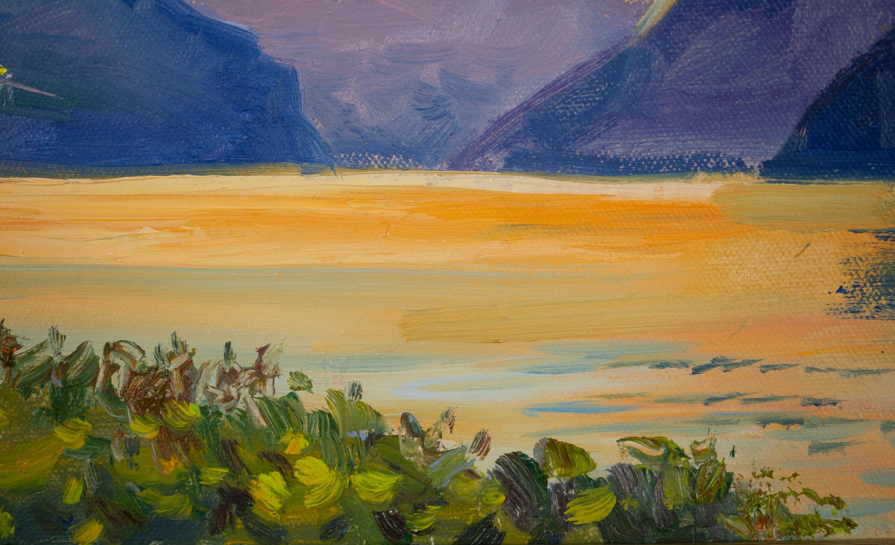 Walensee. Sunset.  Small format, horizontal, lake, mountains, Switzerland For Sale 15