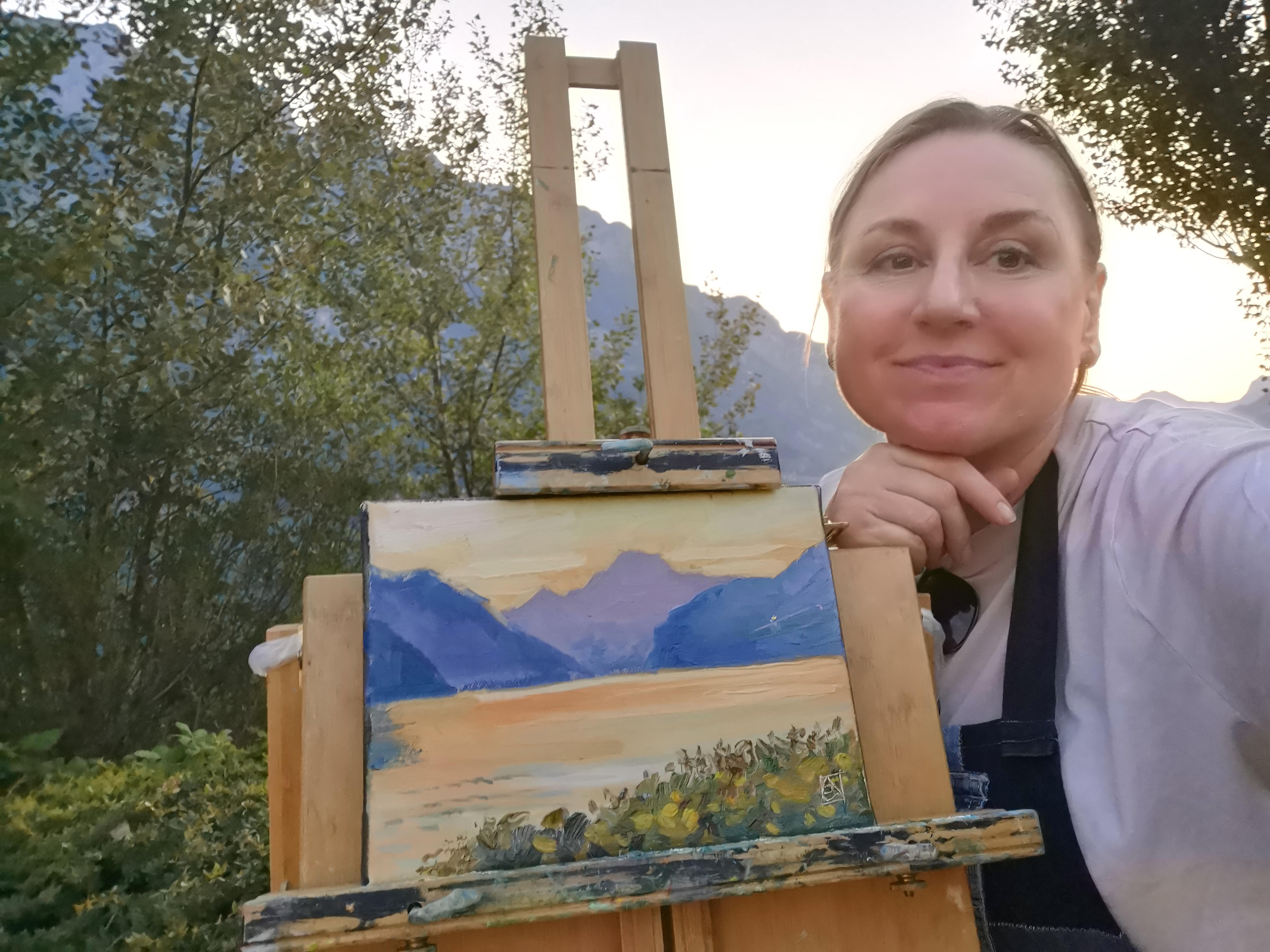 Walensee. Sunset.  Small format, horizontal, lake, mountains, Switzerland For Sale 4