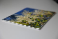 White Flowers Under The Window (California). Horizontal, floral, landscape.