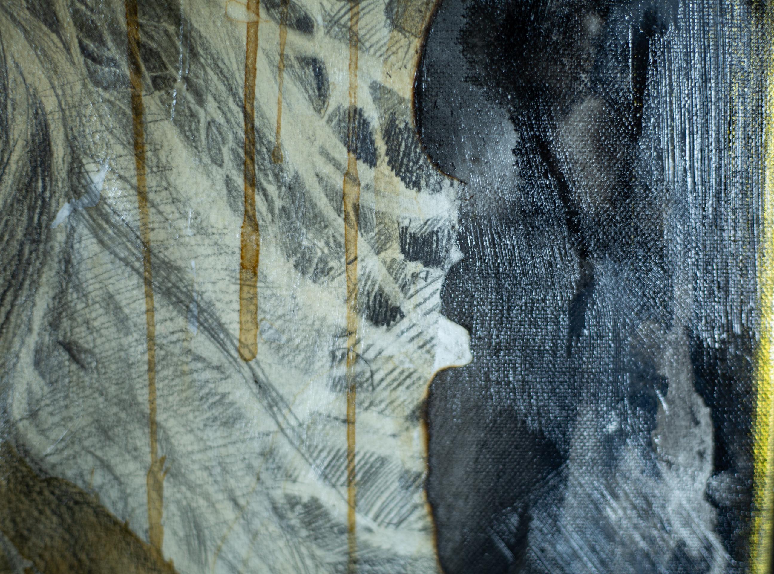 Weißes Pferd. Pferdemalerei, Acryl, vertikal, Pferd, Tier im Angebot 4