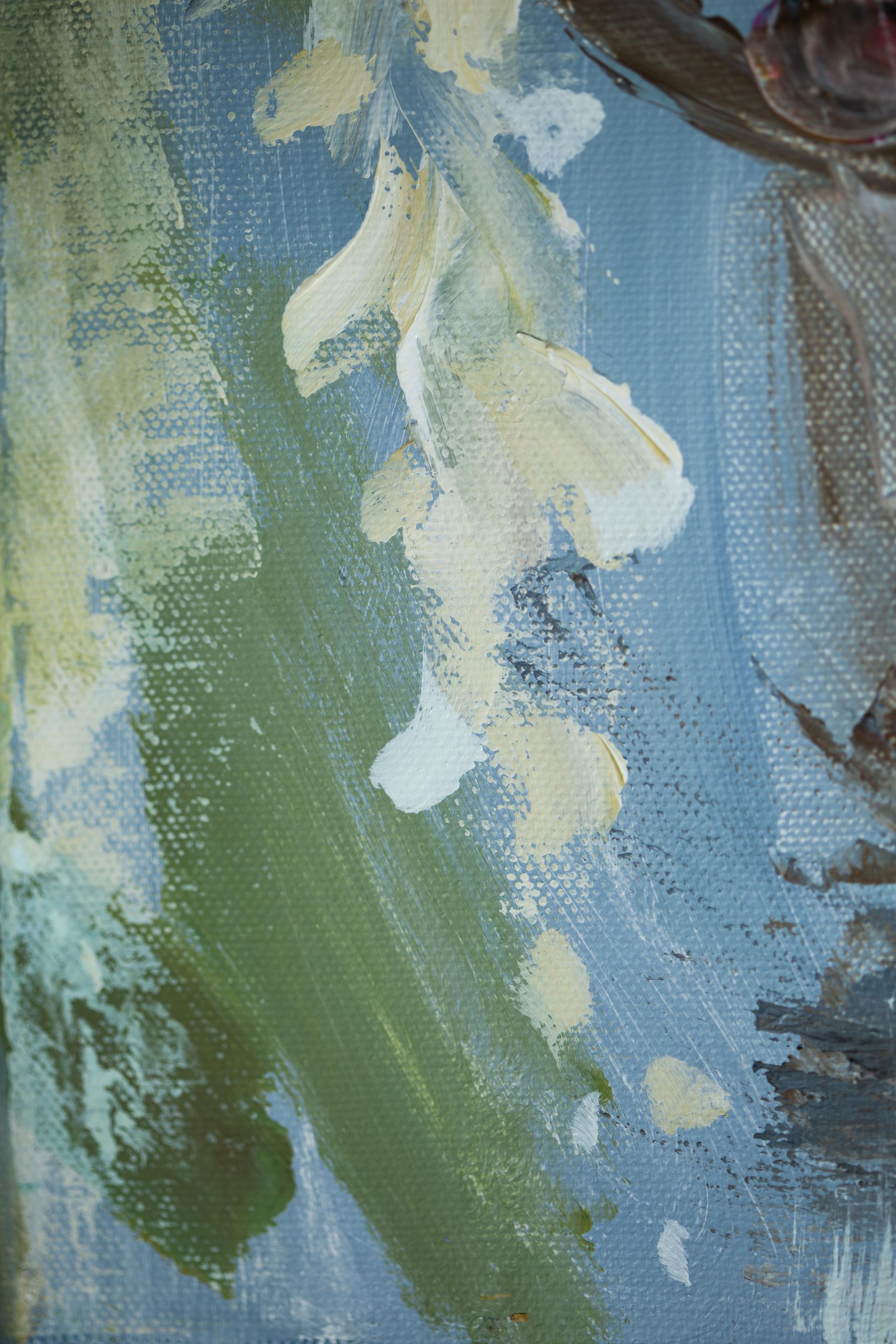 Whiting Wisteria. Post-impressionismo, pittura acrilica, verticale, Nature, floreale in vendita 8