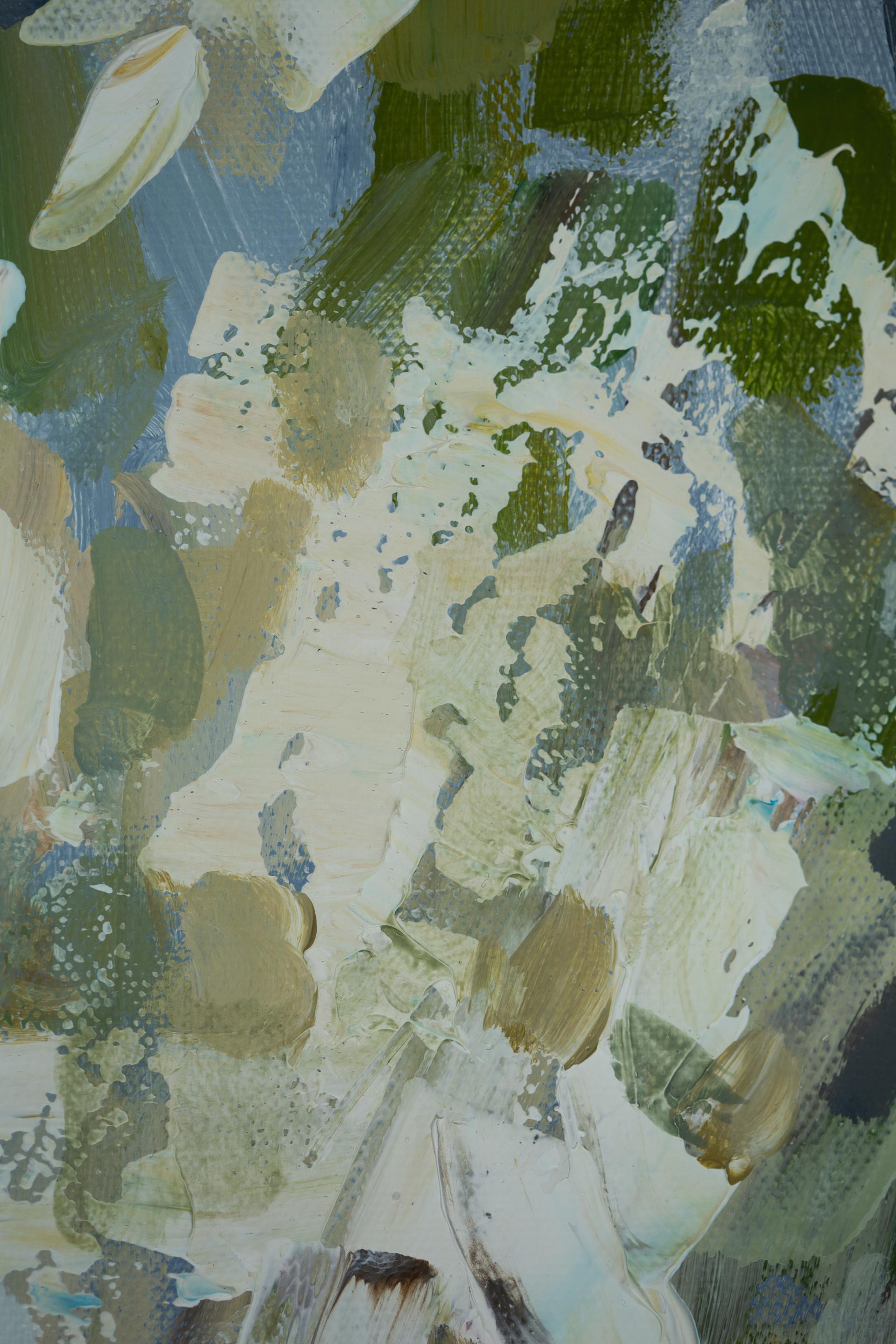 Whiting Wisteria. Post-impressionismo, pittura acrilica, verticale, Nature, floreale in vendita 2